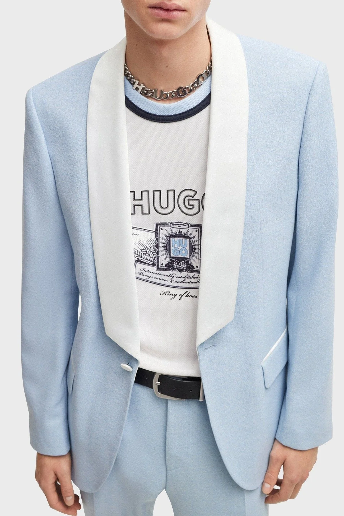 Hugo Oversize Bisiklet Yaka Logo Desenli Kolsuz Erkek T Shirt 50516090 100 BEYAZ - 7