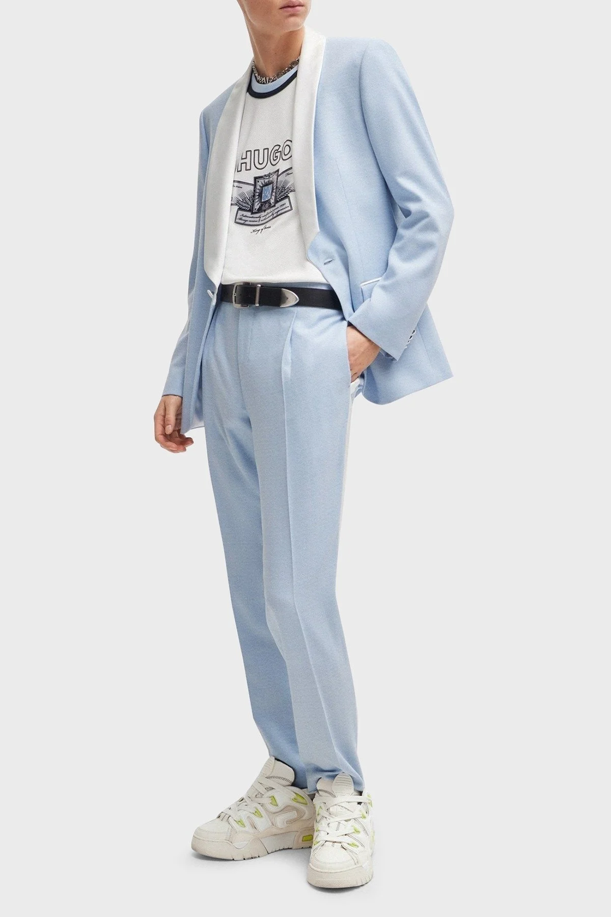 Hugo Oversize Bisiklet Yaka Logo Desenli Kolsuz Erkek T Shirt 50516090 100 BEYAZ - 9