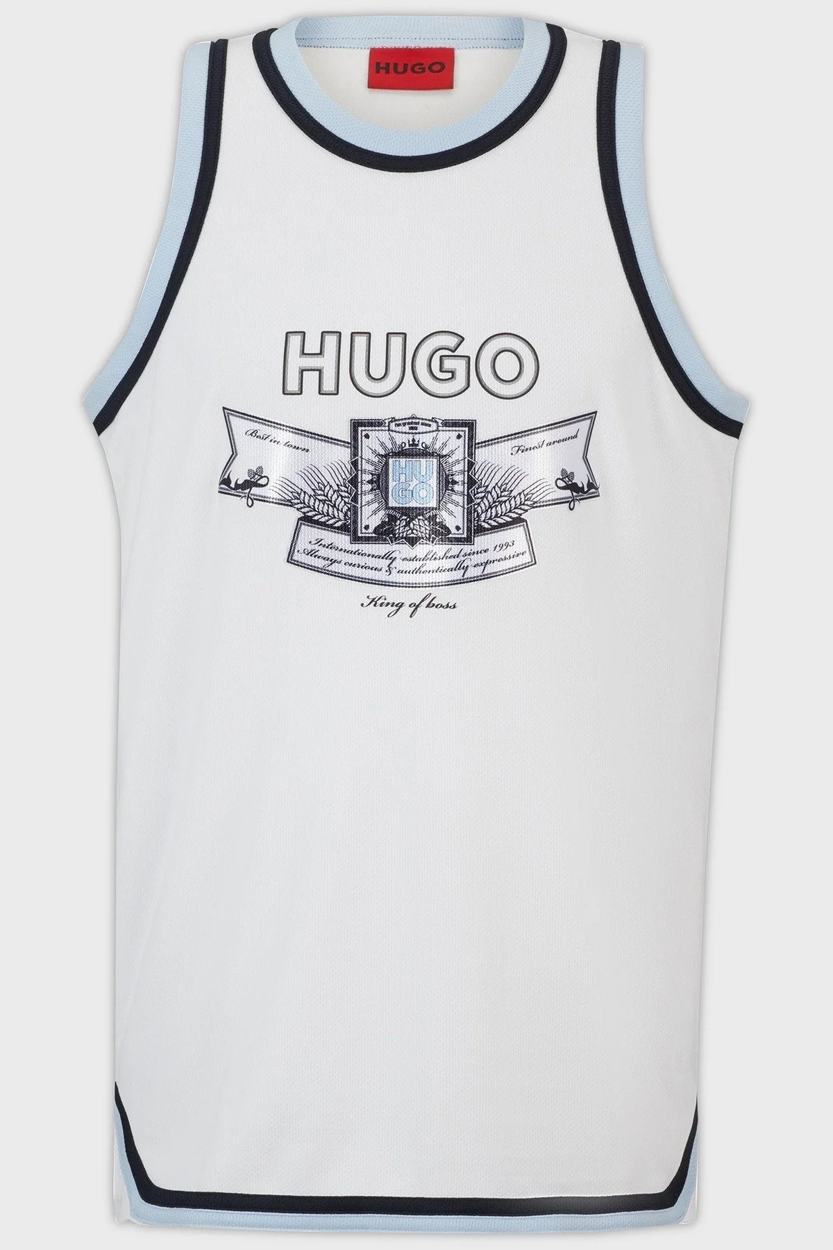 Hugo Oversize Bisiklet Yaka Logo Desenli Kolsuz Erkek T Shirt 50516090 100 BEYAZ - 10