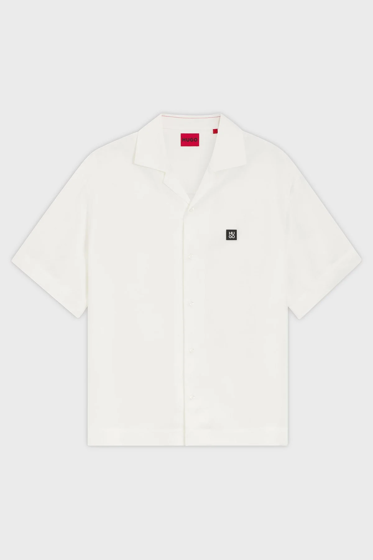 Hugo Oversize Fit Logolu Klasik Yaka Kısa Kollu Erkek Gömlek 50560593 102 EKRU - 6