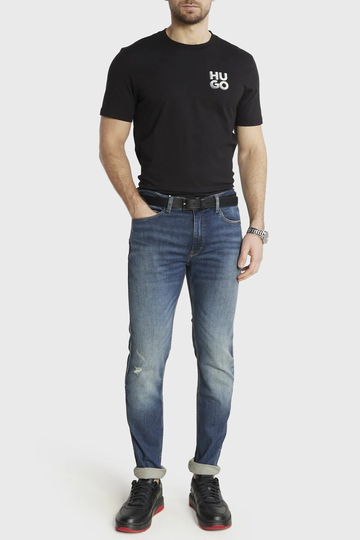 Hugo Pamuk Karışımlı Ekstra Slim Fit Jeans Erkek Kot Pantolon 50507867 412 LACİVERT - 2