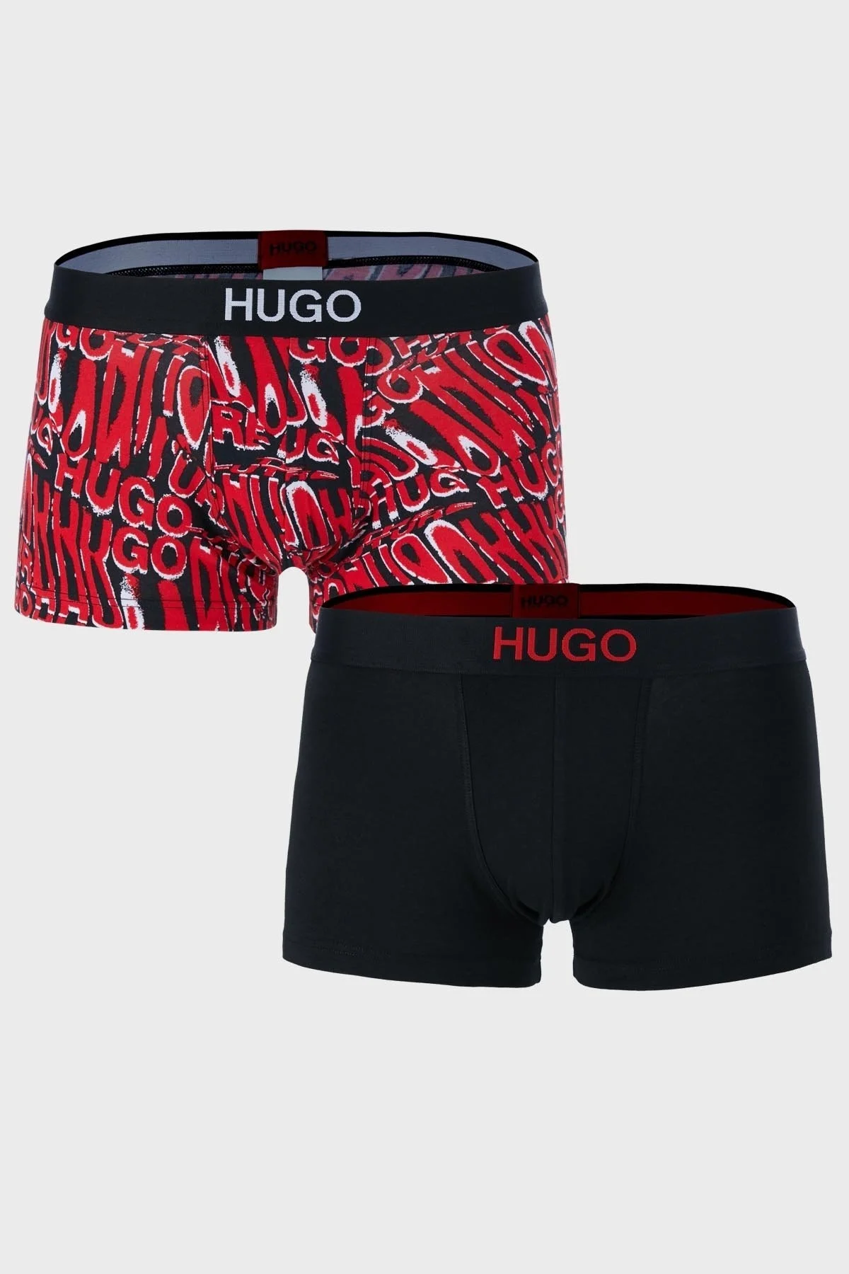 Hugo Pamuklu 2 Pack Erkek Boxer 50463407 645 SİYAH-KIRMIZI - 1