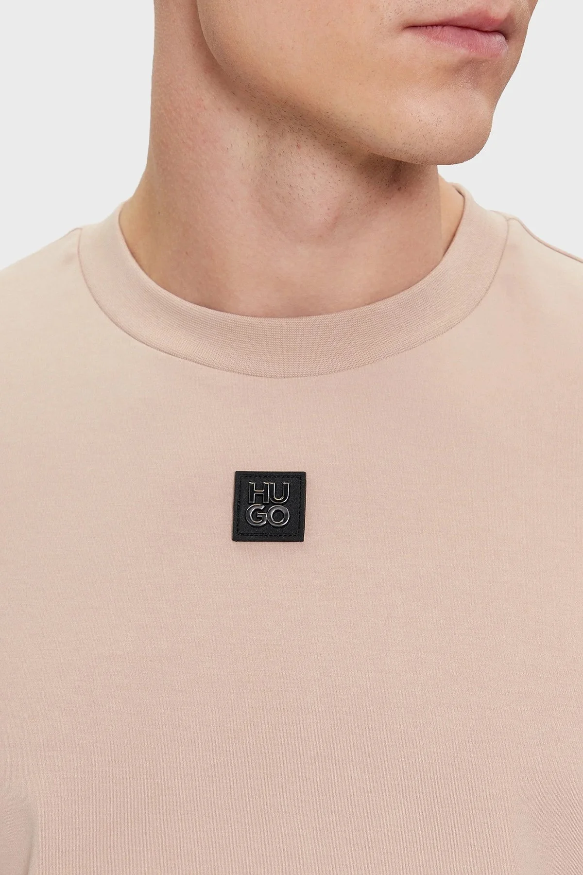 Hugo Pamuklu Bisiklet Yaka Regular Fit Erkek T Shirt 50505201 267 BEJ - 9