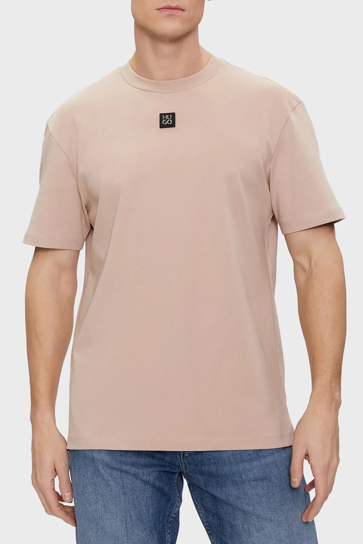 Hugo Pamuklu Bisiklet Yaka Regular Fit Erkek T Shirt 50505201 267 BEJ - 1