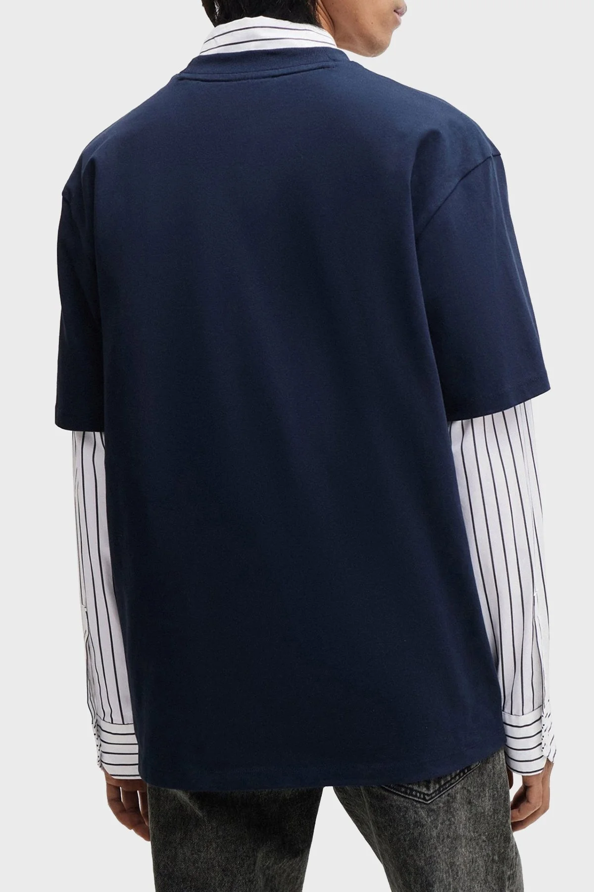 Hugo Pamuklu Bisiklet Yaka Relaxed Fit Erkek T Shirt 50488330 405 LACİVERT - 2