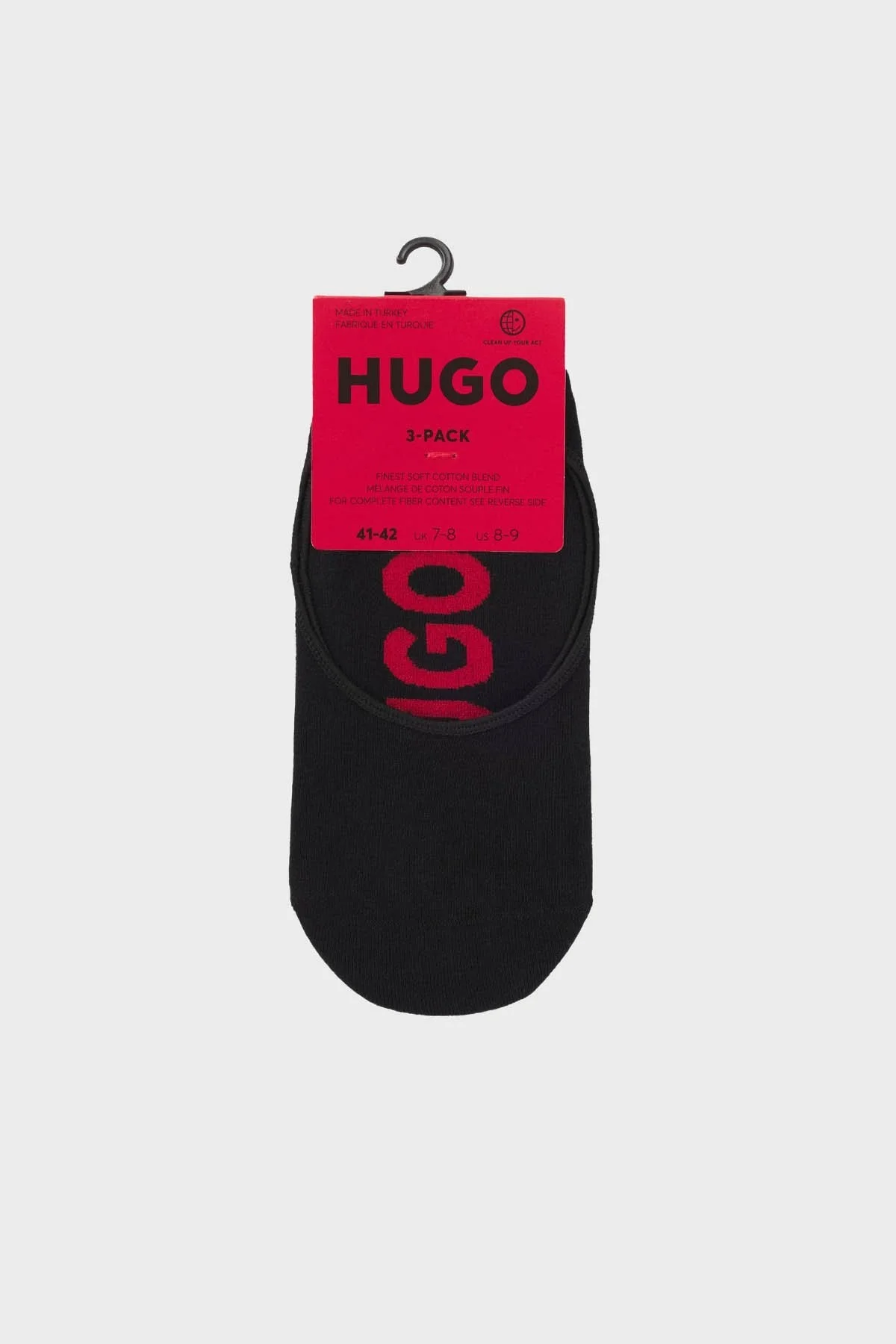 Hugo Pamuklu Büyük Logolu 3 Pack Erkek Çorap 50541589 001 SİYAH - 3