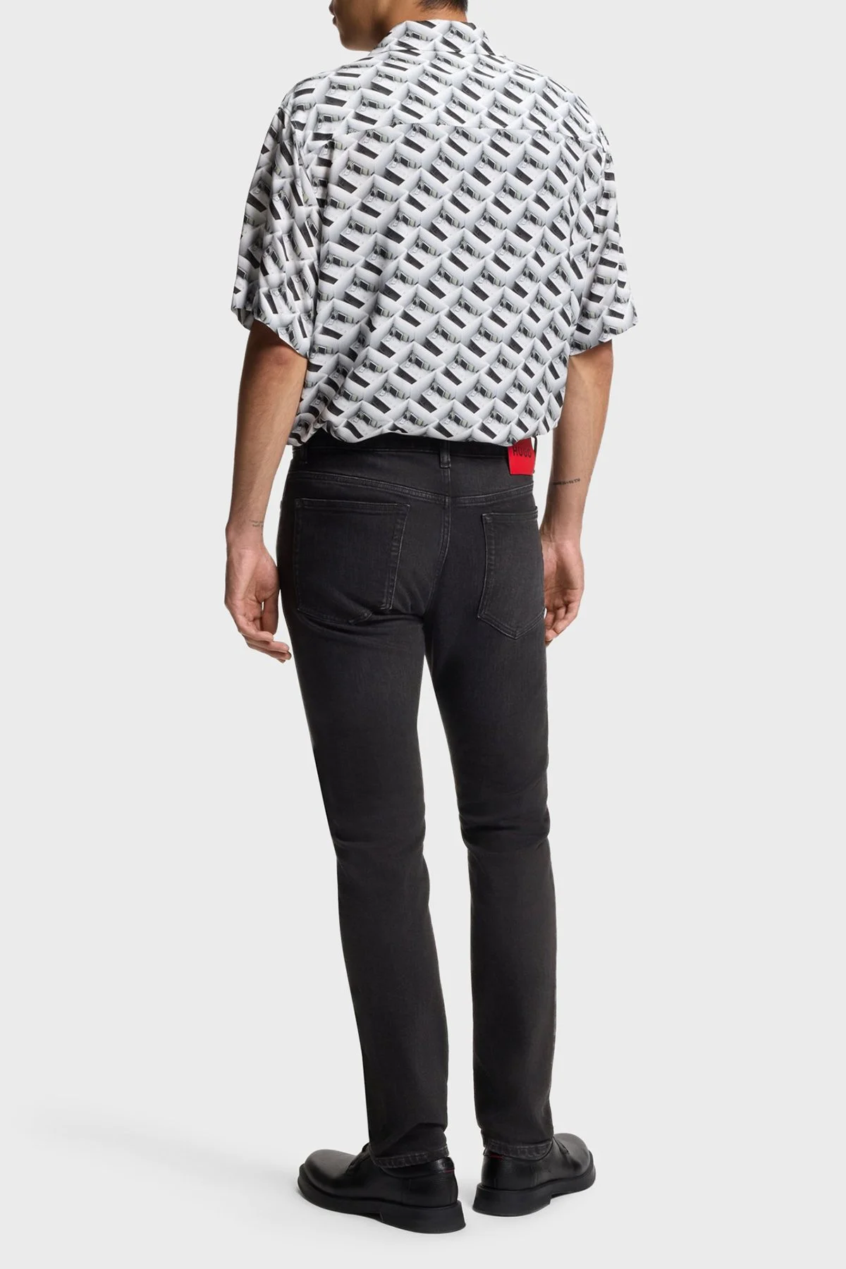 Hugo Pamuklu Esnek Kumaştan Slim Fit Dar Paça Jeans Erkek Kot Pantolon 50555179 021 KOYU GRİ - 3