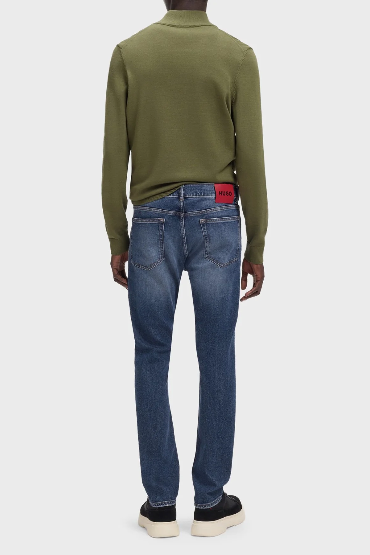 Hugo Pamuklu Esnek Kumaştan Slim Fit Dar Paça Jeans Erkek Kot Pantolon 50555182 413 LACİVERT - 3