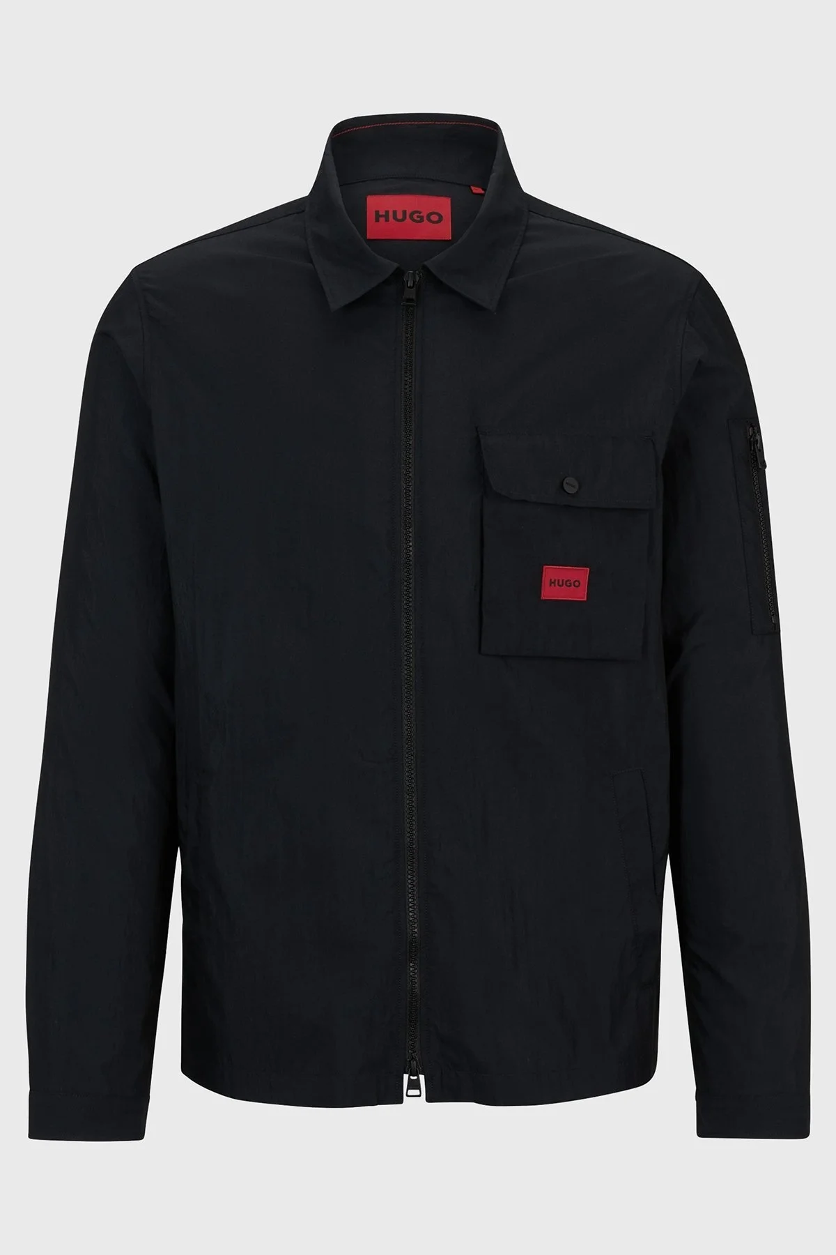 Hugo Pamuklu Fermuarlı Oversize Fit Erkek Gömlek 50482701 001 SİYAH - 6