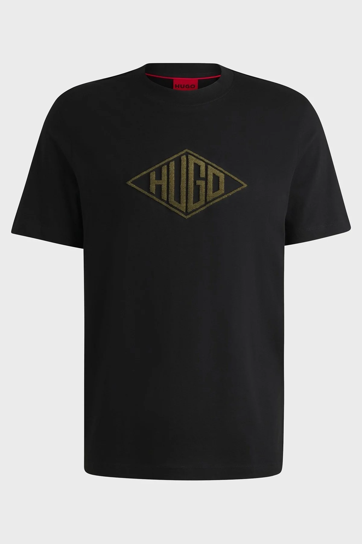 Hugo Pamuklu Geometrik Logo Nakışlı Regular Fit Bisiklet Yaka Erkek T Shirt 50534934 001 SİYAH - 5