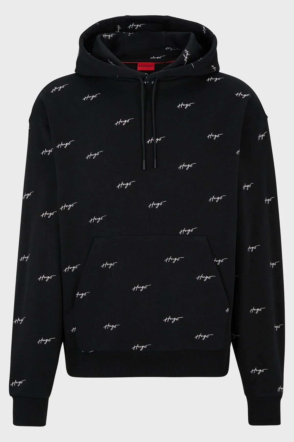 Hugo Pamuklu Havlu Kumaştan El Yazısı Logolu Cepli Relaxed Fit Erkek Sweat 50486459 001 SİYAH - 5