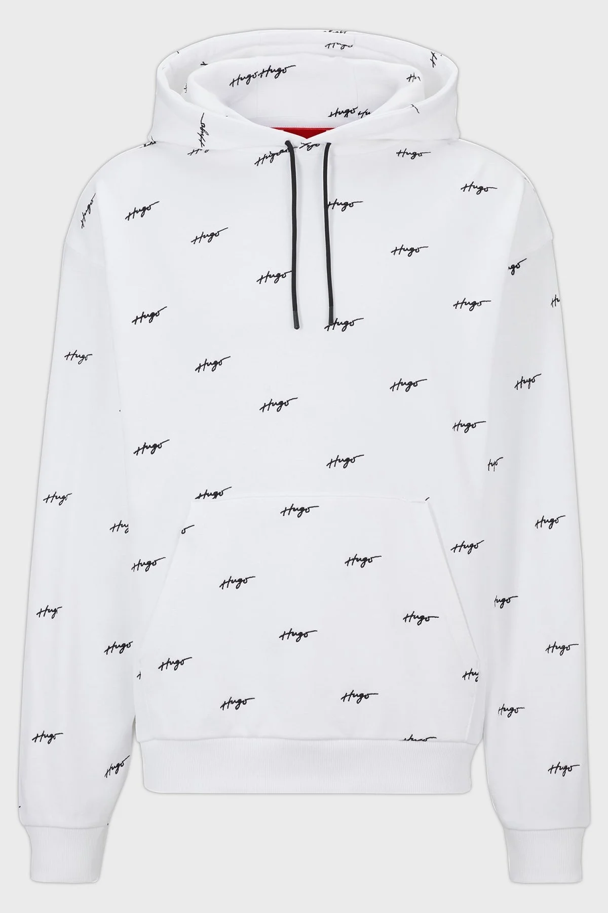 Hugo Pamuklu Havlu Kumaştan El Yazısı Logolu Cepli Relaxed Fit Erkek Sweat 50486459 100 BEYAZ - 5