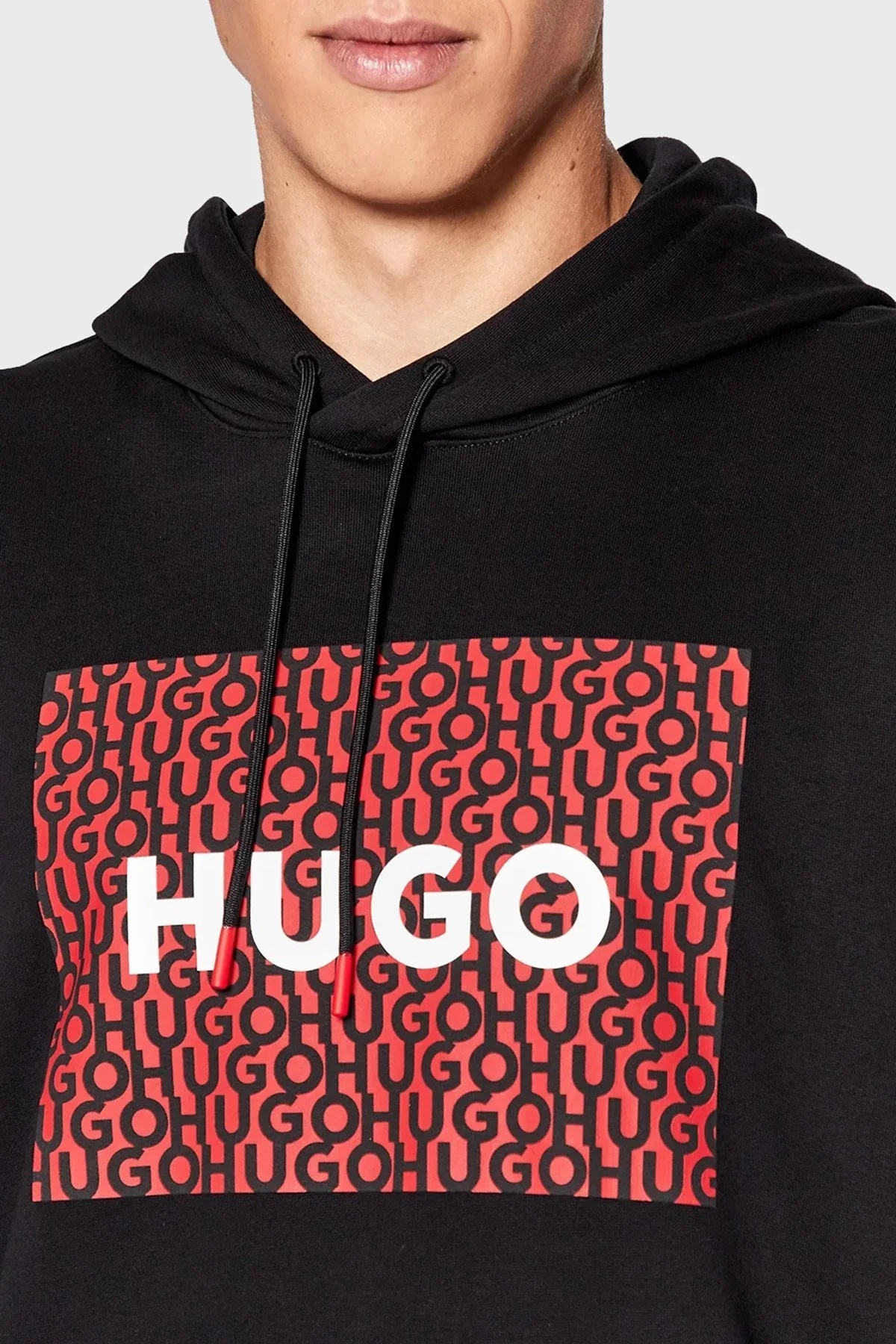 Hugo Pamuklu Kanguru Cepli Relaxed Fit Kapüşonlu Erkek Sweat 50473875 001 SİYAH - 2