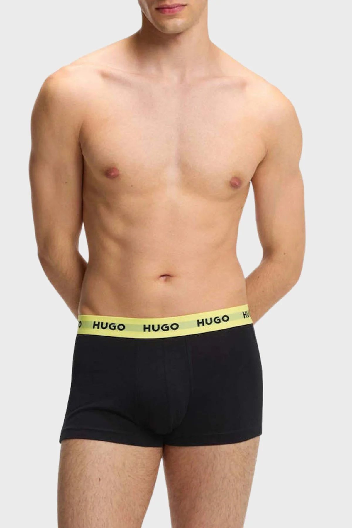 Hugo Pamuklu Logolu 3 Lü Erkek Boxer 50532611 008 Siyah-Siyah-Siyah - 2