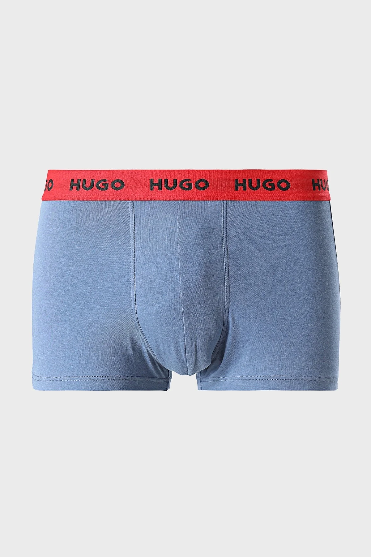 Hugo Pamuklu Logolu 3 Pack Erkek Boxer 50532611 970 Mavi-Siyah-Lacivert - 8