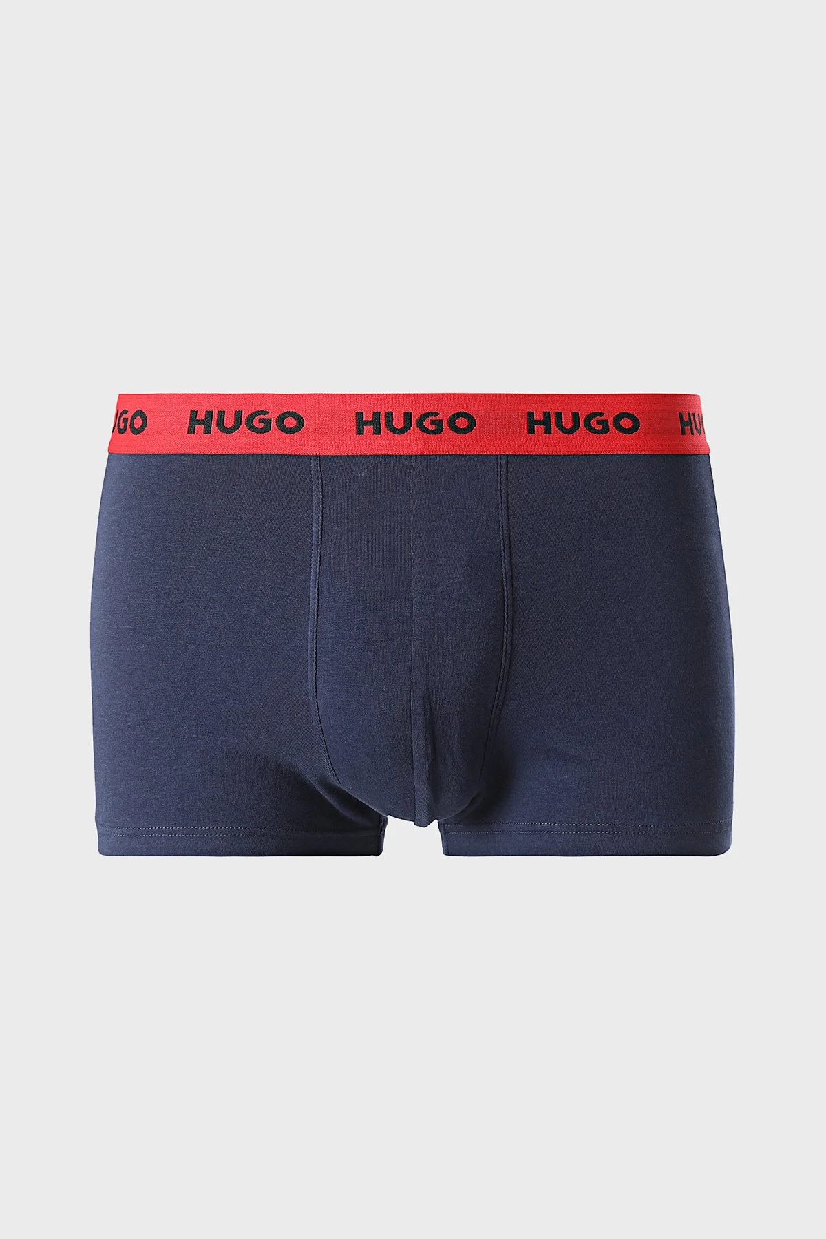 Hugo Pamuklu Logolu 3 Pack Erkek Boxer 50532611 970 Mavi-Siyah-Lacivert - 3