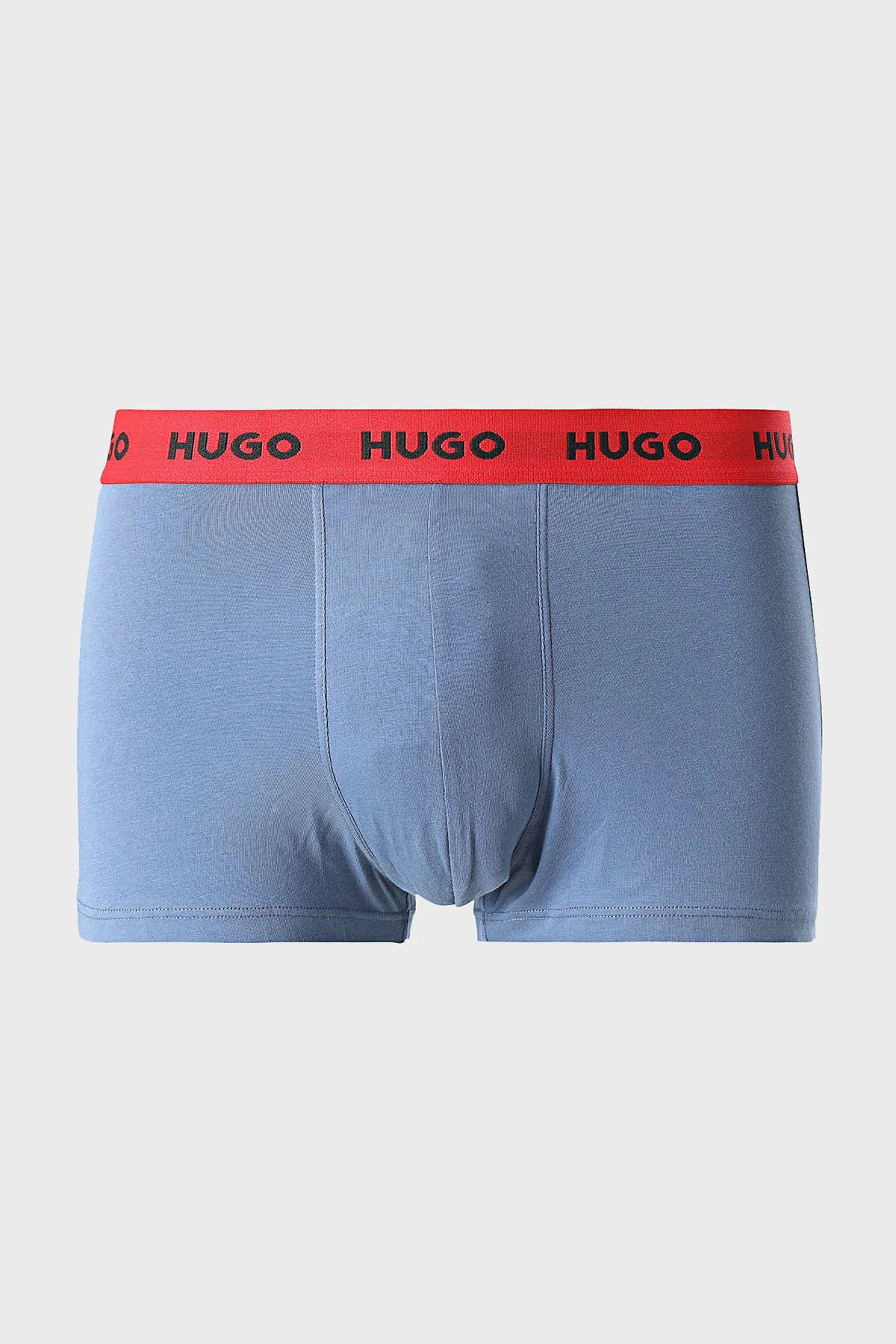 Hugo Pamuklu Logolu 3 Pack Erkek Boxer 50532611 970 Mavi-Siyah-Lacivert - 4