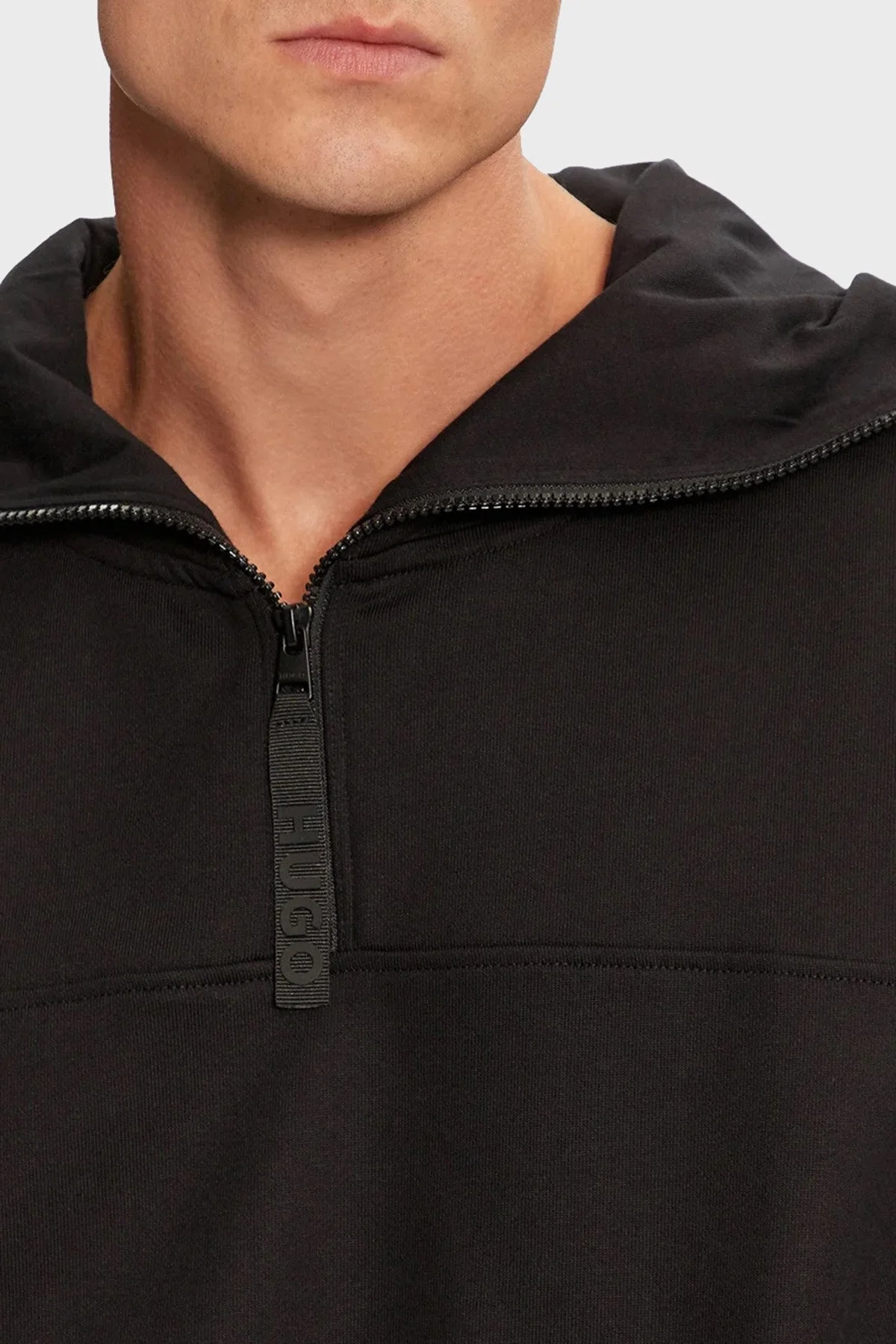 Hugo Pamuklu Logolu Regular Fit Kapüşonlu Yaka Erkek Sweat 50521792 001 SİYAH - 4