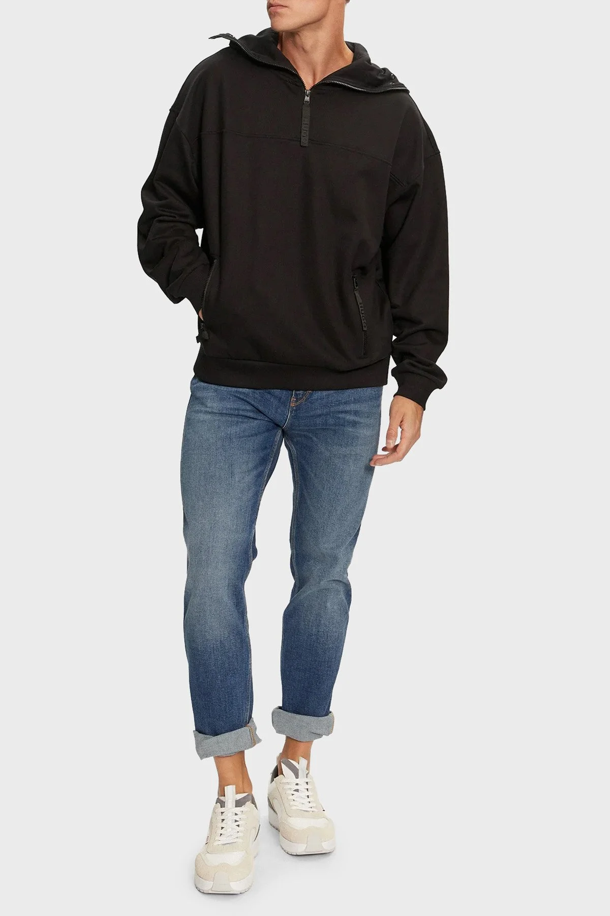 Hugo Pamuklu Logolu Regular Fit Kapüşonlu Yaka Erkek Sweat 50521792 001 SİYAH - 2