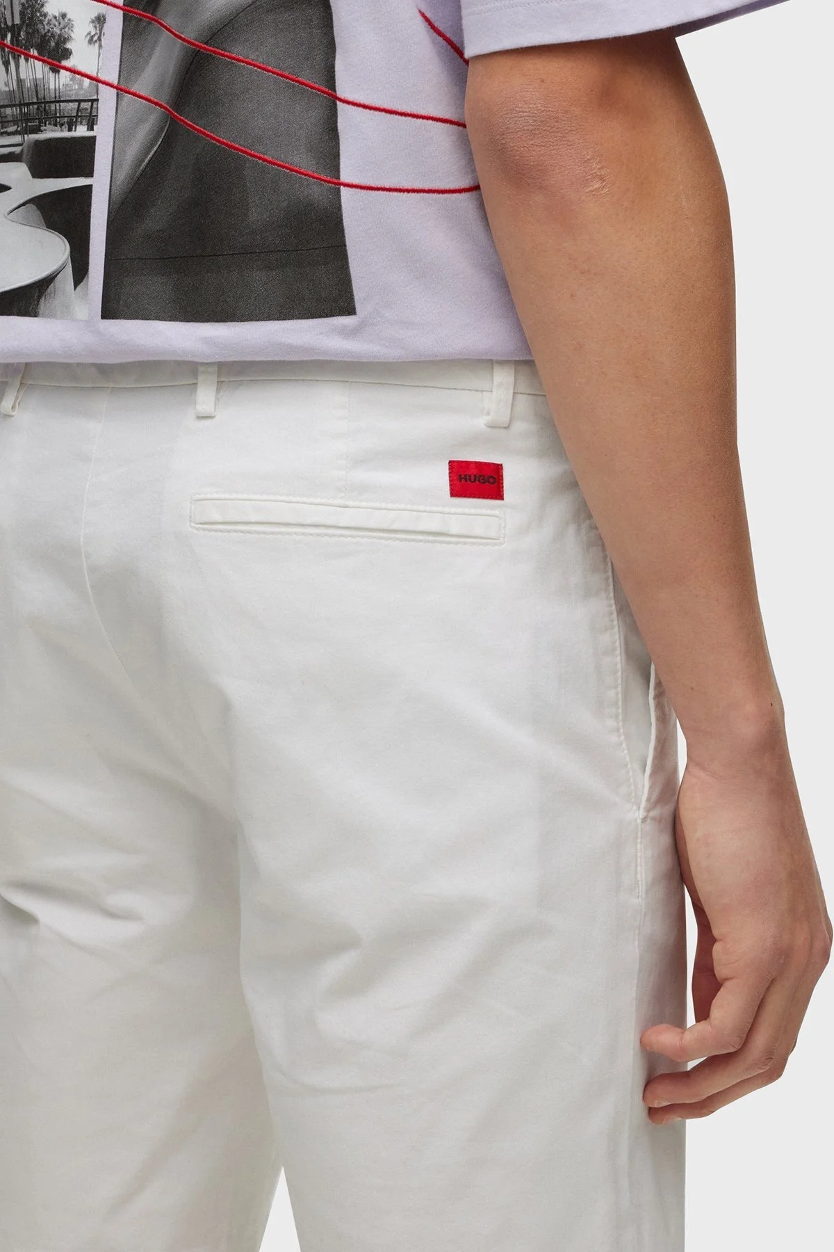 Hugo Pamuklu Normal Bel Slim Fit Chino Erkek Short 50471182 100 BEYAZ - 4