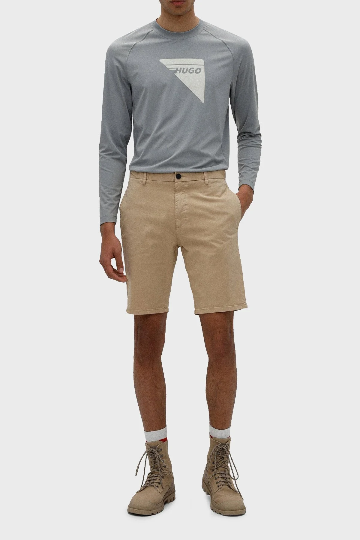 Hugo Pamuklu Normal Bel Slim Fit Chino Erkek Short 50471182 264 BEJ - 1