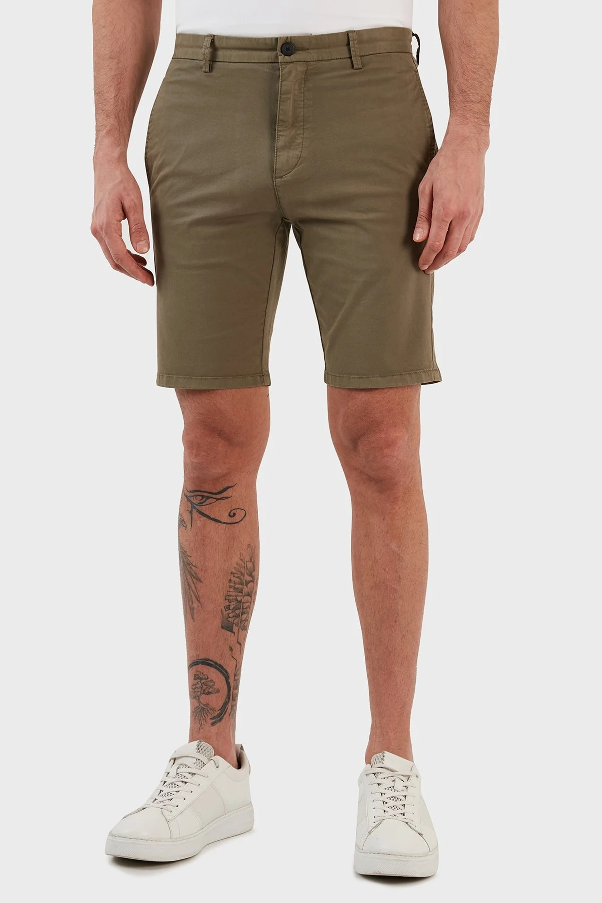 Hugo Pamuklu Normal Bel Slim Fit Chino Erkek Short 50471182 345 HAKİ - 2