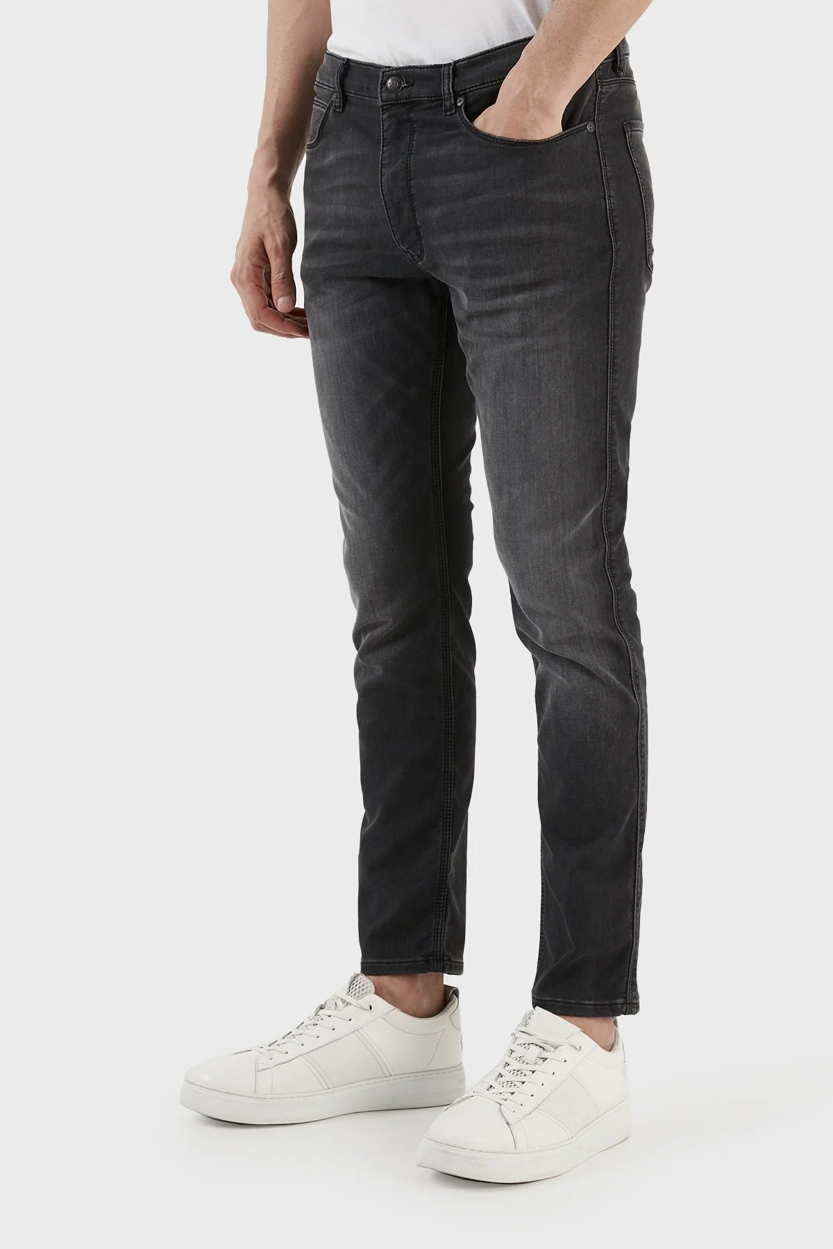 Hugo Pamuklu Normal Bel Slim Fit Dar Paça Jeans Erkek Kot Pantolon 50483966 040 ANTRASİT - 3