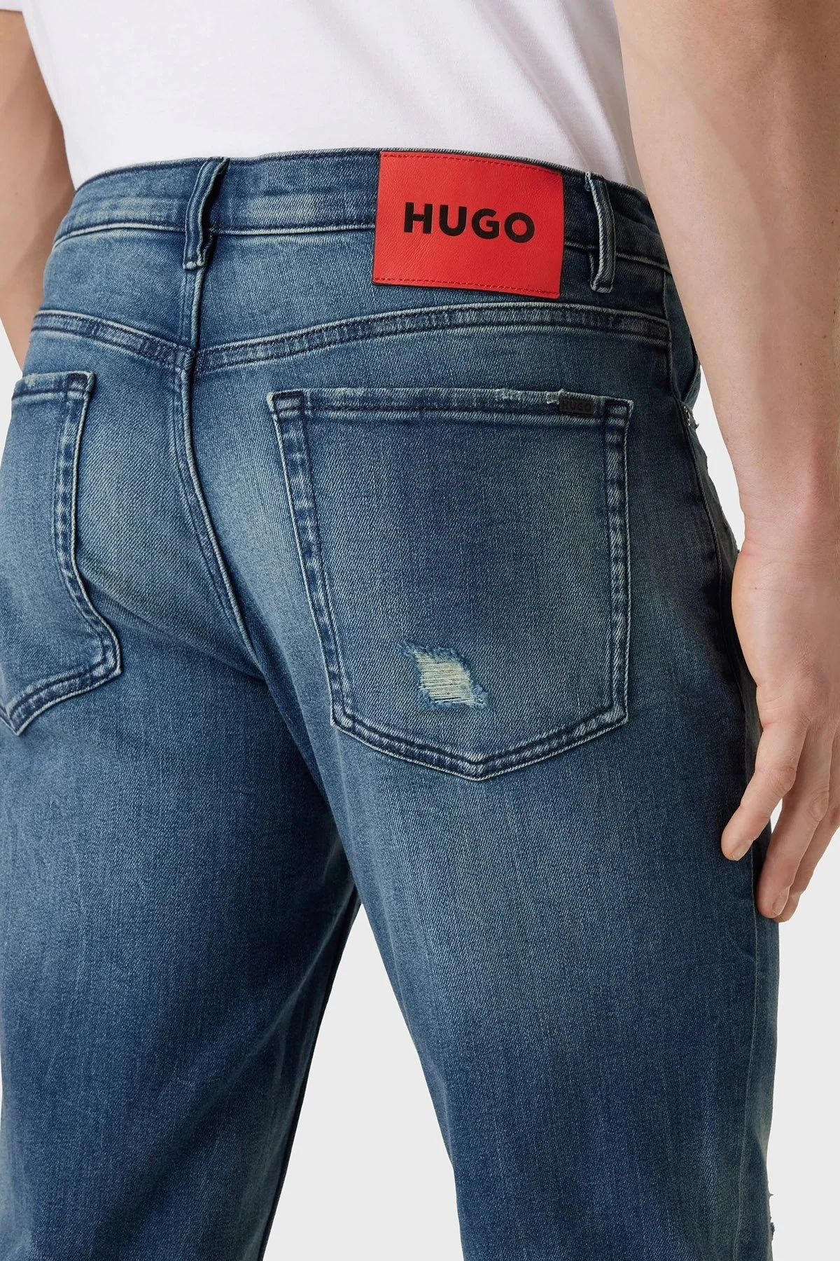 Hugo Pamuklu Normal Bel Slim Fit Jeans Erkek Kot Pantolon 50509101 432 LACİVERT - 4