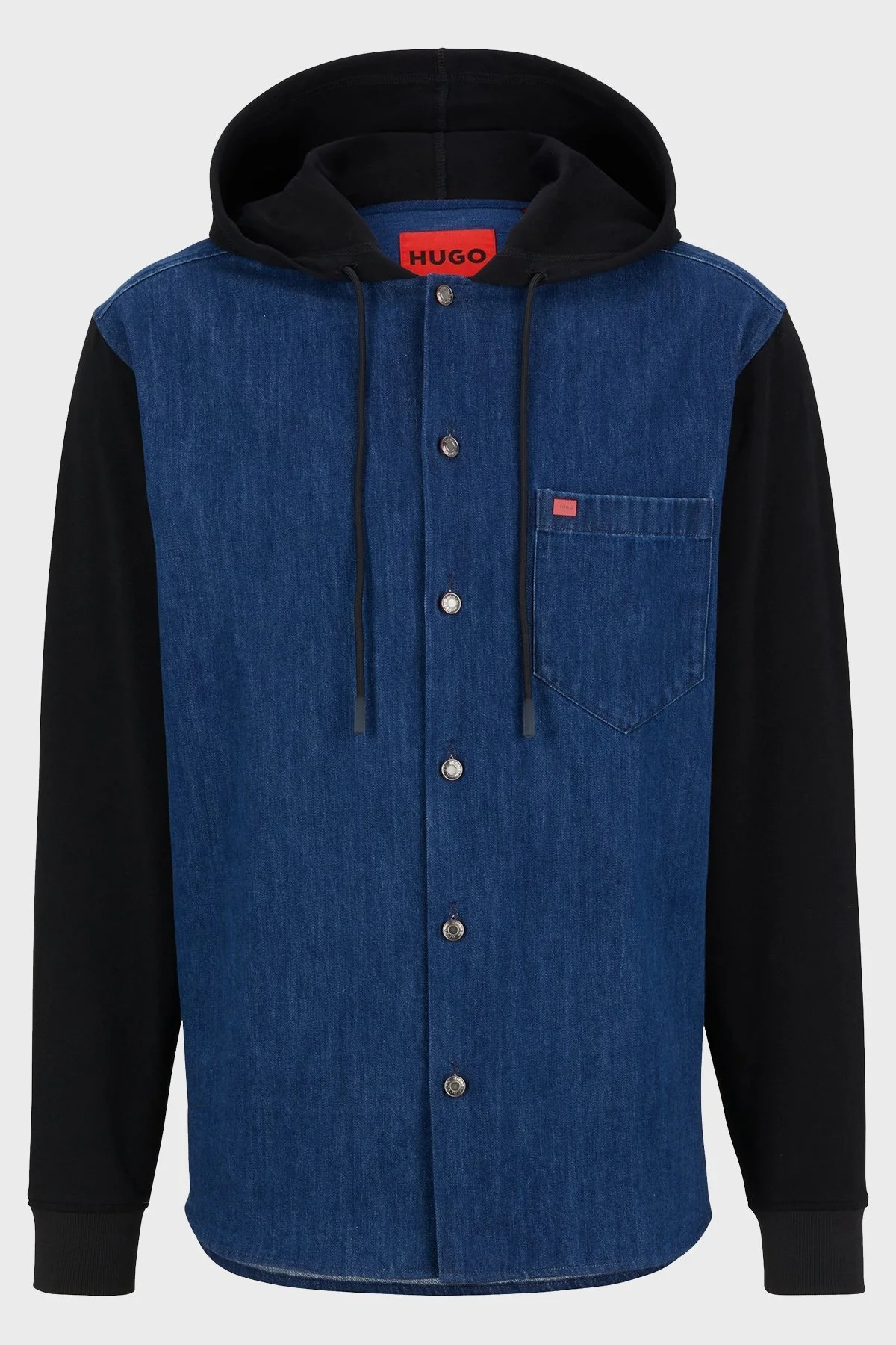 Hugo Pamuklu Oversize Fit Tek Cepli Kapüşonlu Erkek Gömlek 50484388 452 LACİVERT - 6