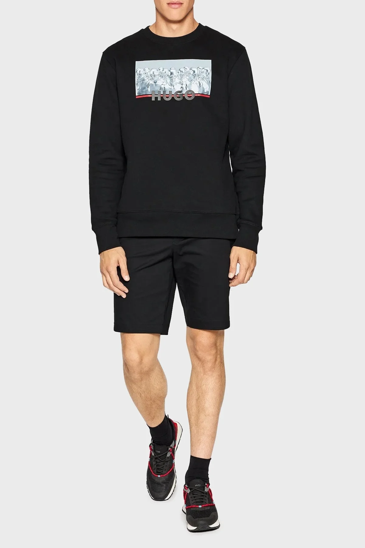 Hugo Pamuklu Regular Fit Bisiklet Yaka Erkek Sweat 50472234 001 SİYAH - 2