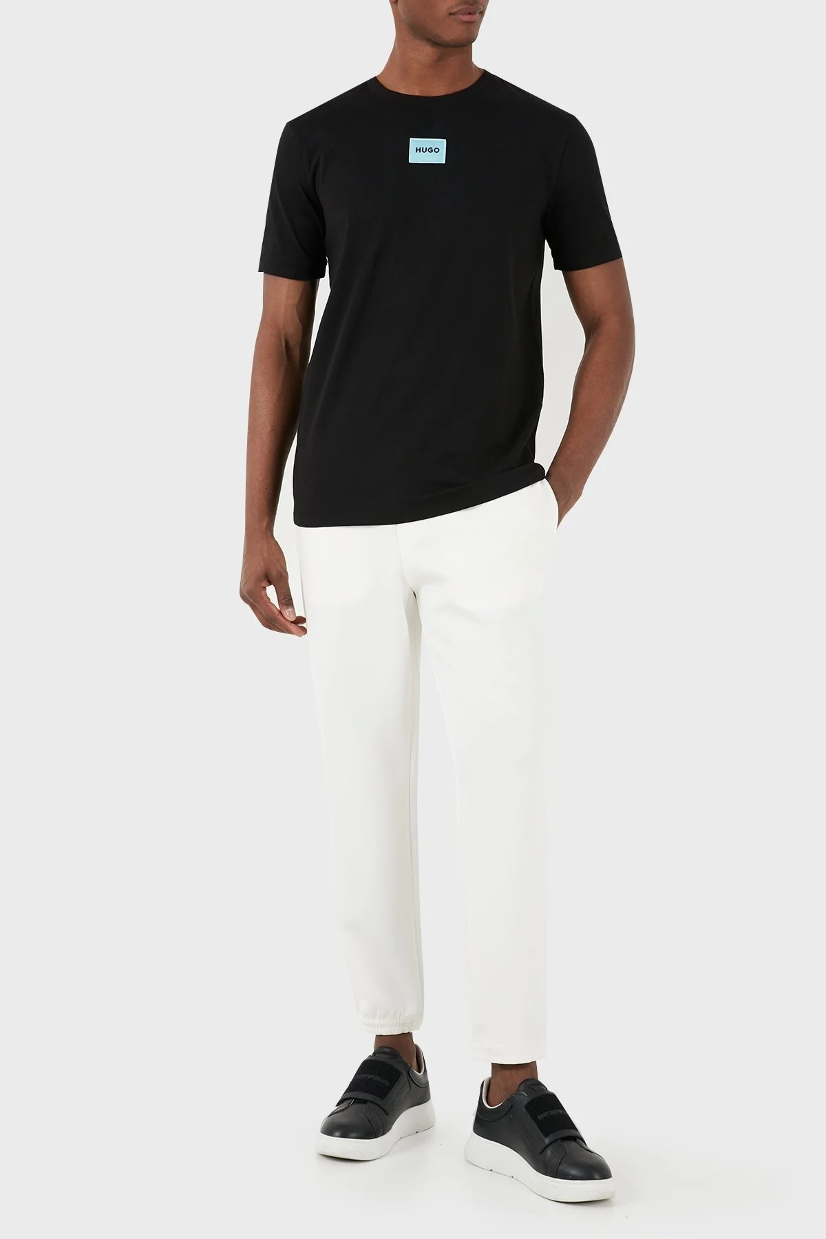 Hugo Pamuklu Regular Fit Bisiklet Yaka Erkek T Shirt 50447978 009 SİYAH - 5