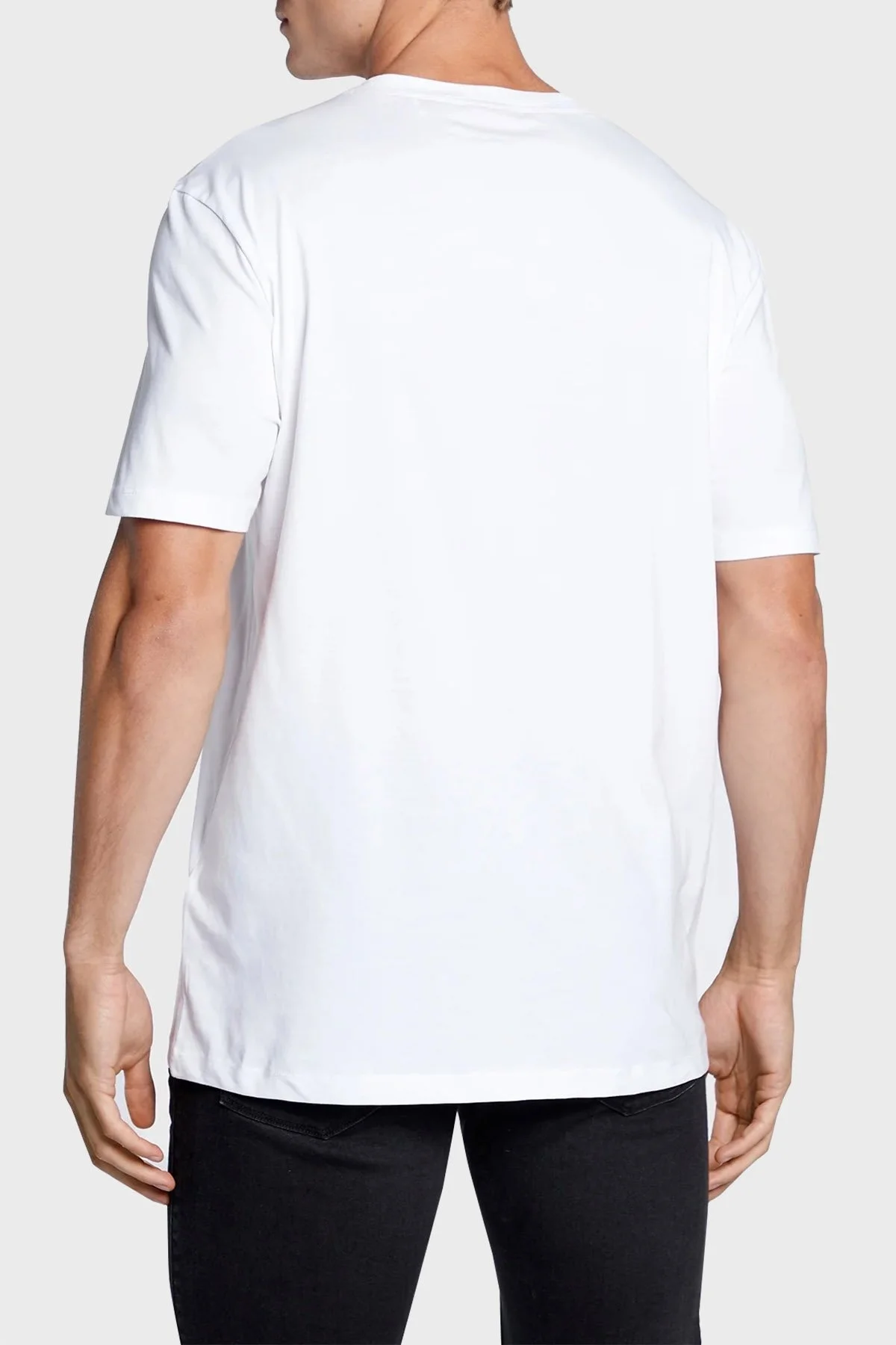 Hugo Pamuklu Regular Fit Bisiklet Yaka Erkek T Shirt 50477623 100 BEYAZ - 3