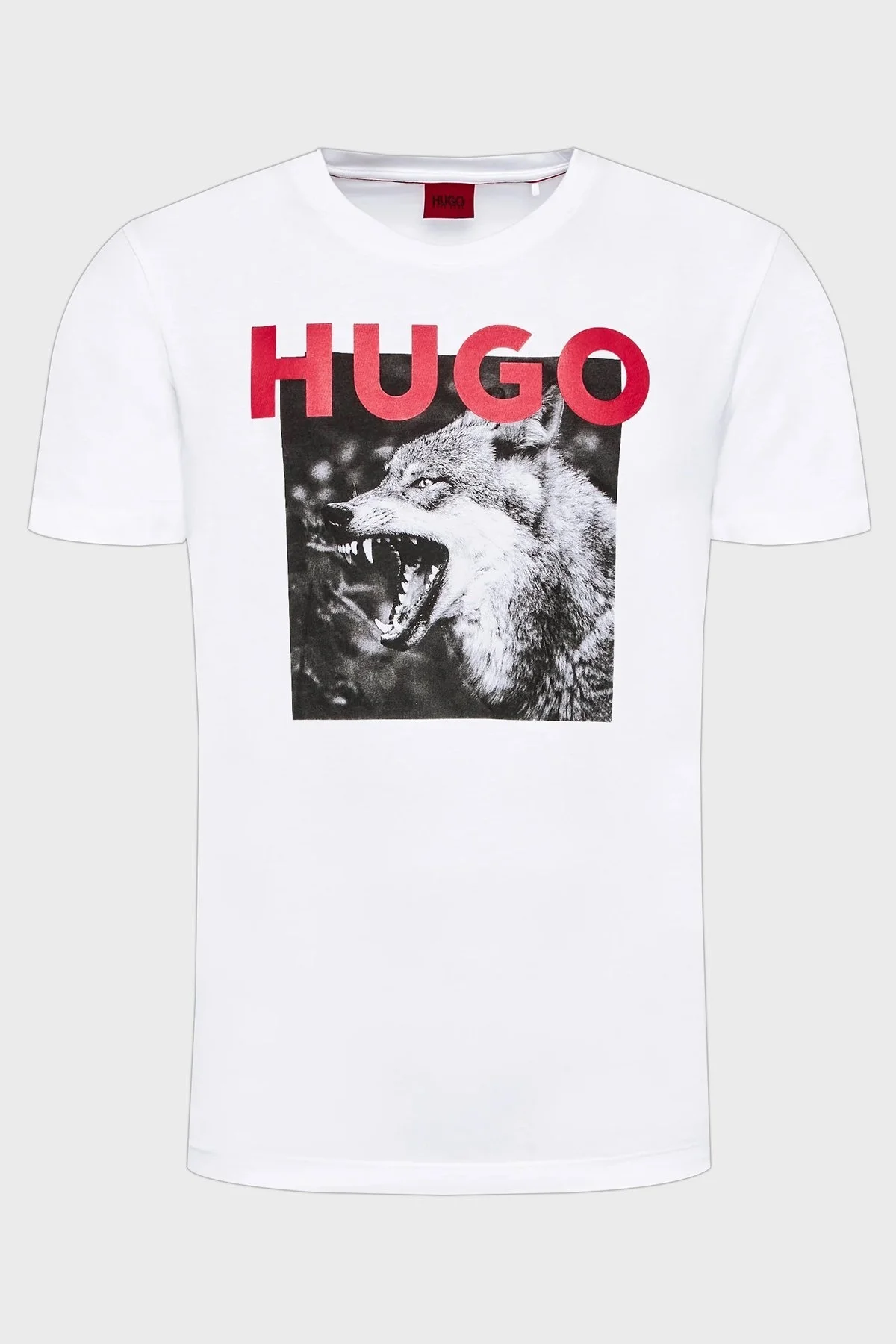 Hugo Pamuklu Regular Fit Bisiklet Yaka Erkek T Shirt 50477623 100 BEYAZ - 5
