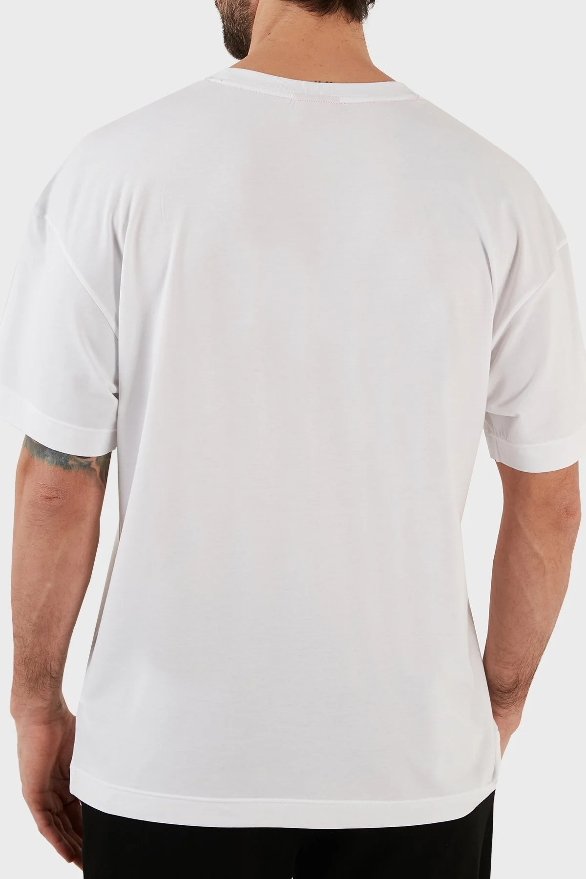 Hugo Pamuklu Regular Fit Bisiklet Yaka Erkek T Shirt 50478916 103 BEYAZ - 6