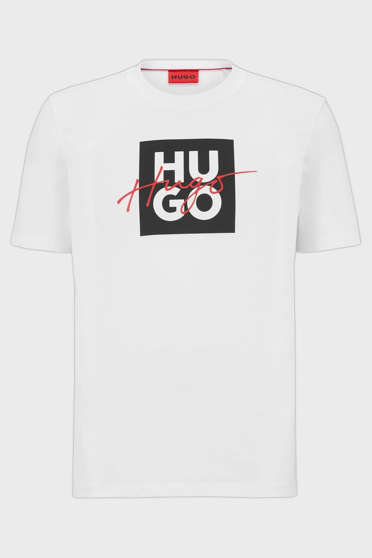 Hugo Pamuklu Regular Fit Bisiklet Yaka Erkek T Shirt 50484217 100 BEYAZ - 5