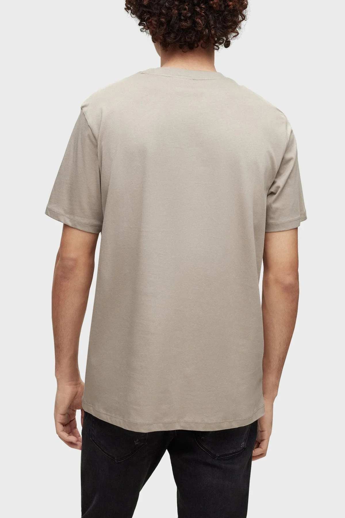 Hugo Pamuklu Regular Fit Bisiklet Yaka Erkek T Shirt 50484217 260 BEJ - 3