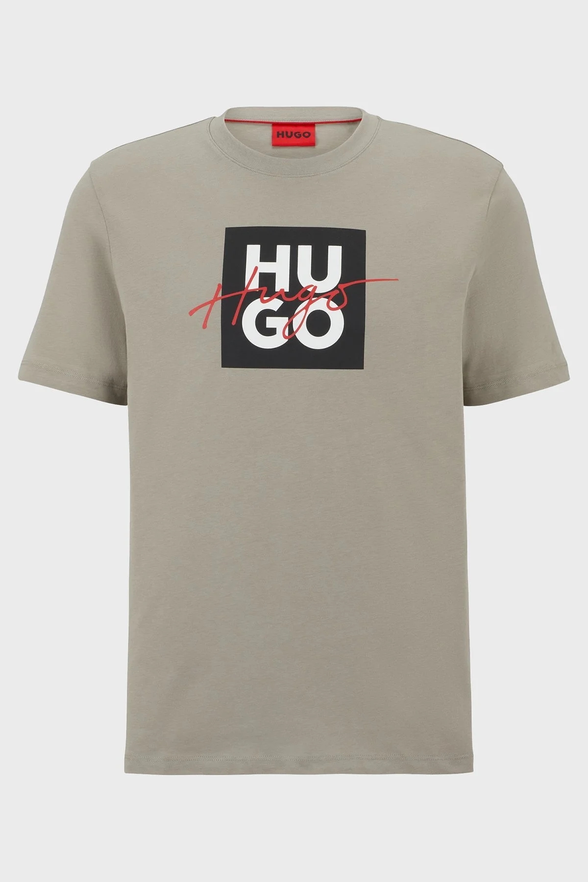 Hugo Pamuklu Regular Fit Bisiklet Yaka Erkek T Shirt 50484217 260 BEJ - 5