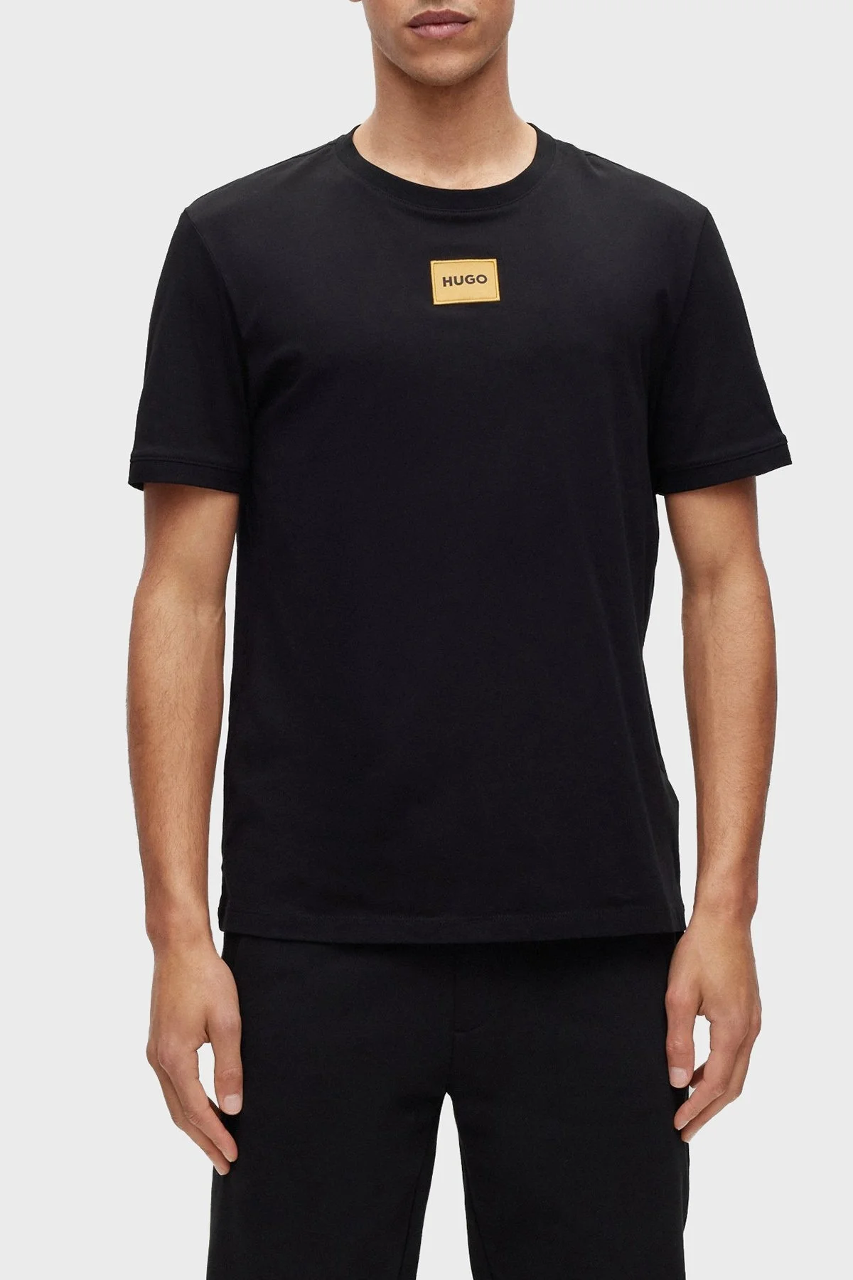 Hugo Pamuklu Regular Fit Bisiklet Yaka Erkek T Shirt 50484698 001 SİYAH - 1