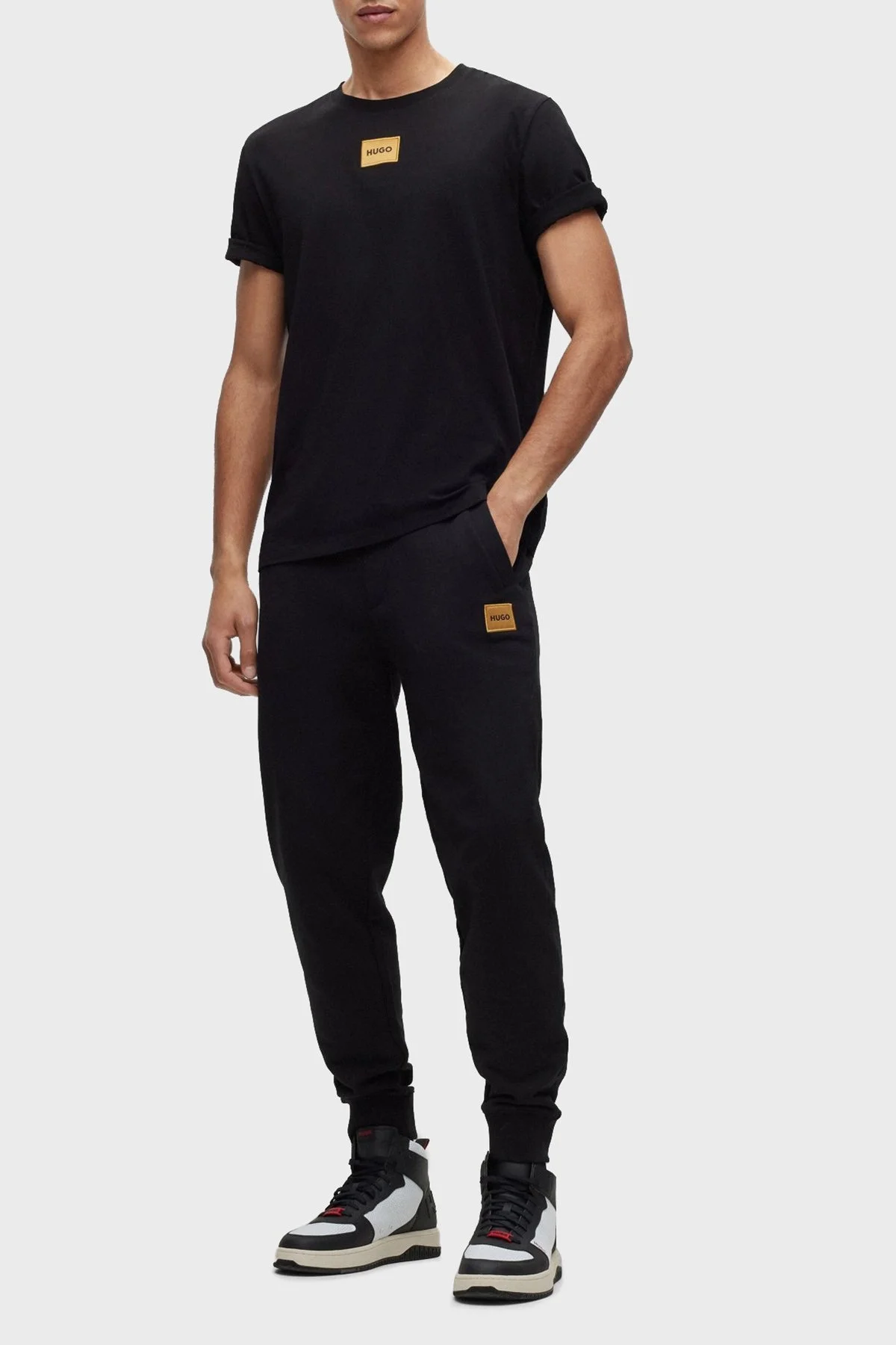 Hugo Pamuklu Regular Fit Bisiklet Yaka Erkek T Shirt 50484698 001 SİYAH - 2