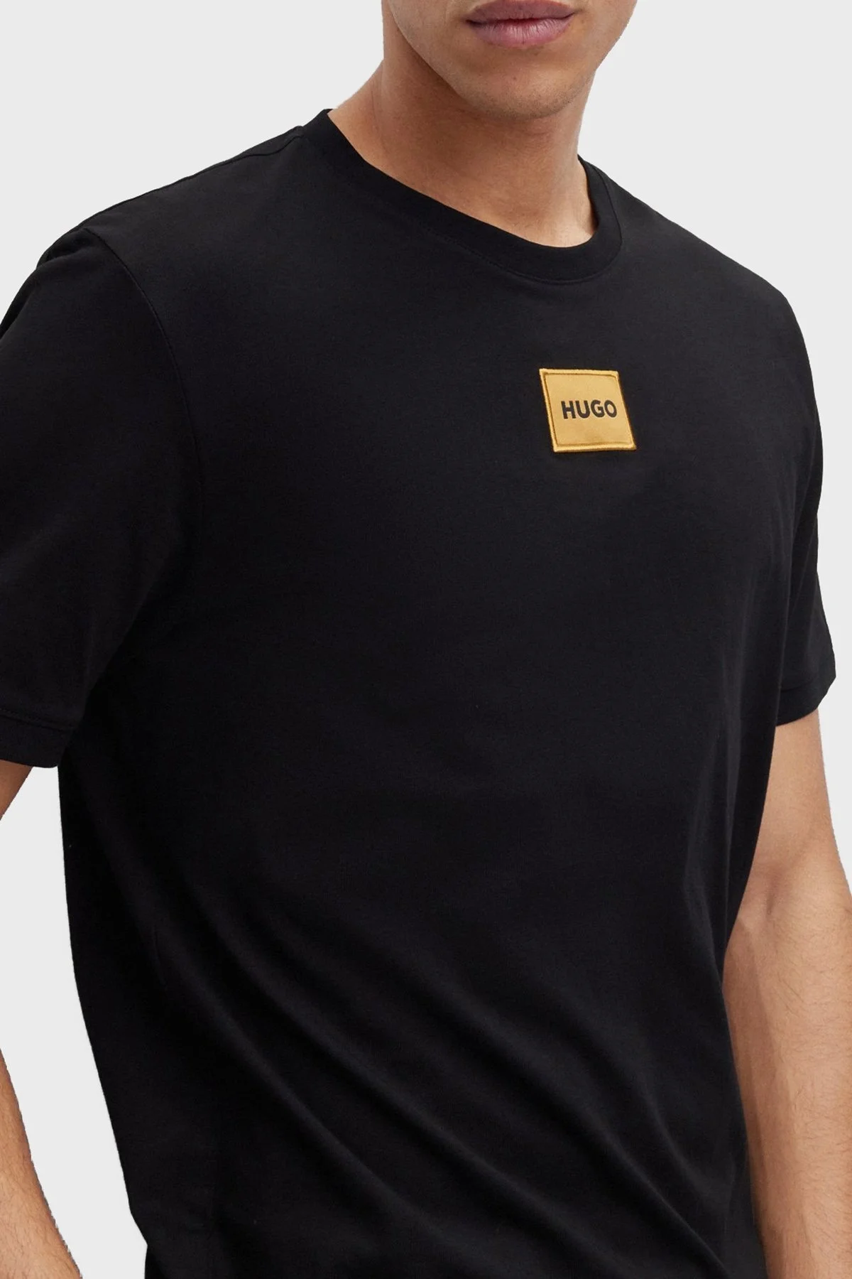 Hugo Pamuklu Regular Fit Bisiklet Yaka Erkek T Shirt 50484698 001 SİYAH - 5