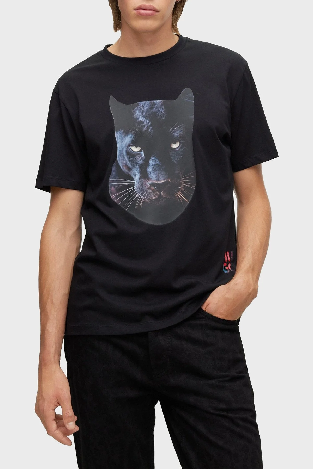 Hugo Pamuklu Regular Fit Bisiklet Yaka Erkek T Shirt 50484761 001 SİYAH - 1