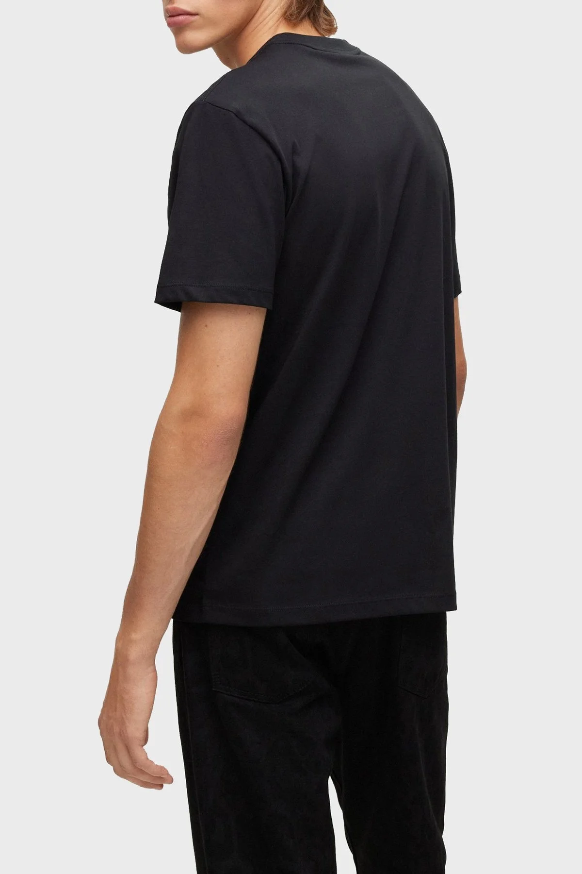 Hugo Pamuklu Regular Fit Bisiklet Yaka Erkek T Shirt 50484761 001 SİYAH - 3