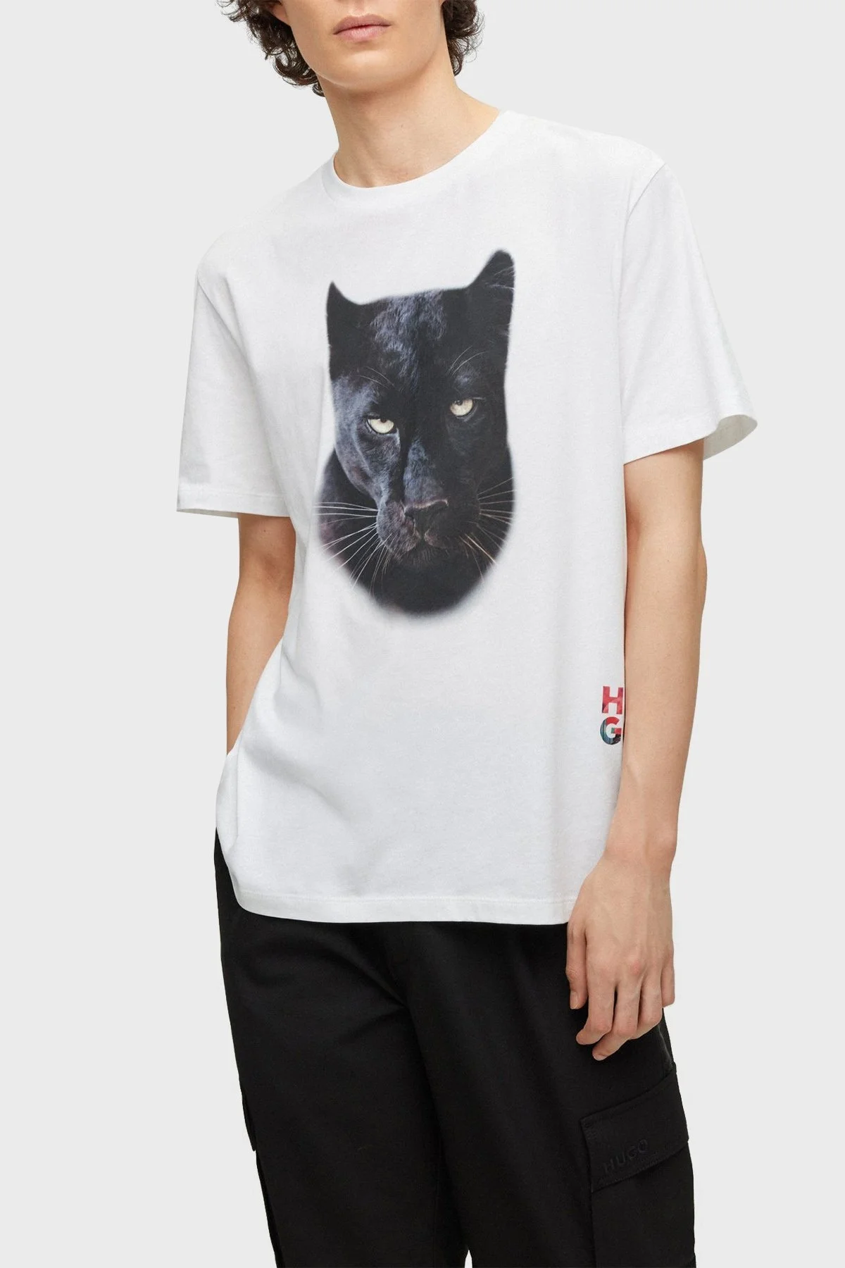 Hugo Pamuklu Regular Fit Bisiklet Yaka Erkek T Shirt 50484761 100 BEYAZ - 1