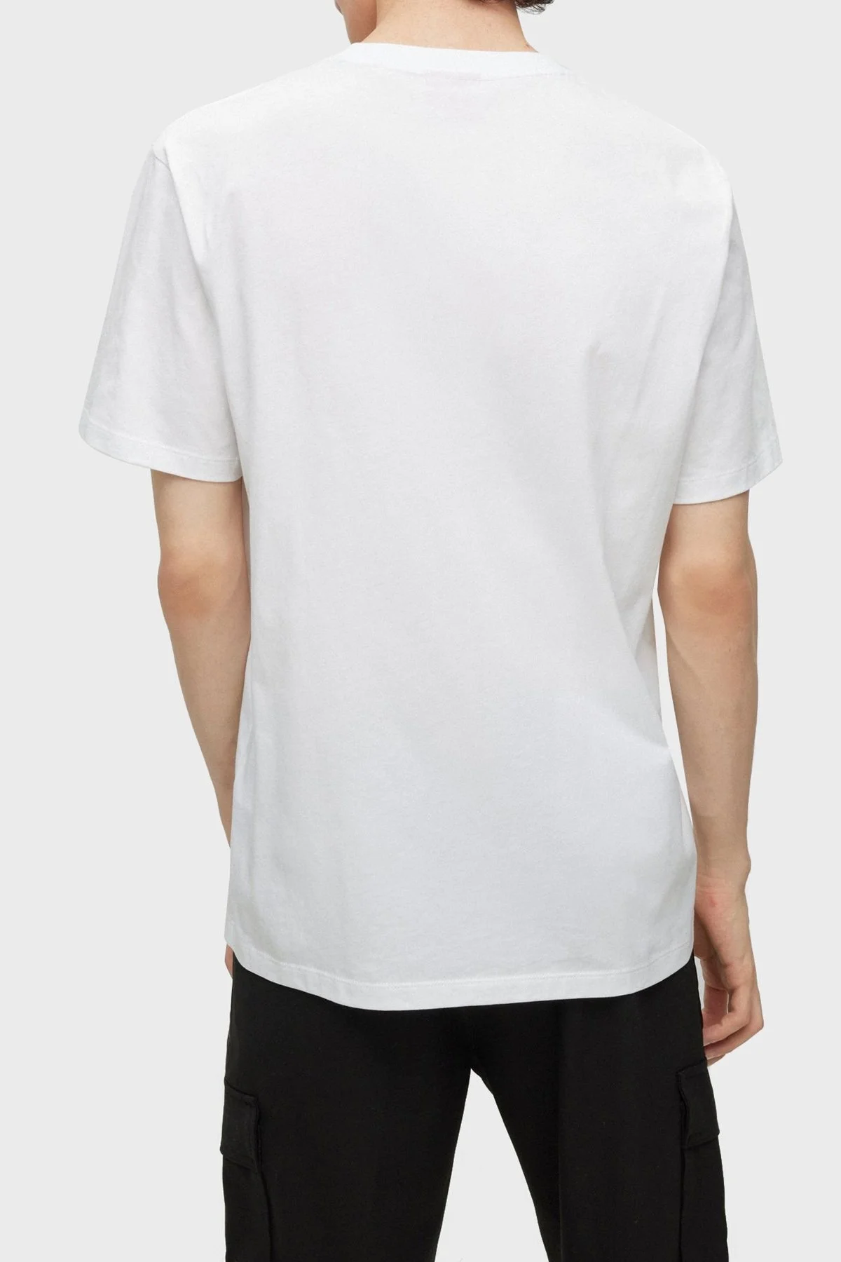 Hugo Pamuklu Regular Fit Bisiklet Yaka Erkek T Shirt 50484761 100 BEYAZ - 3