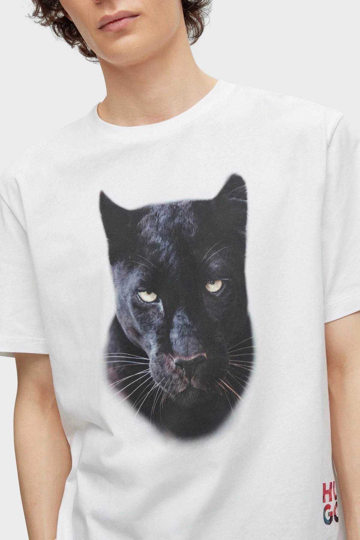 Hugo Pamuklu Regular Fit Bisiklet Yaka Erkek T Shirt 50484761 100 BEYAZ - 5