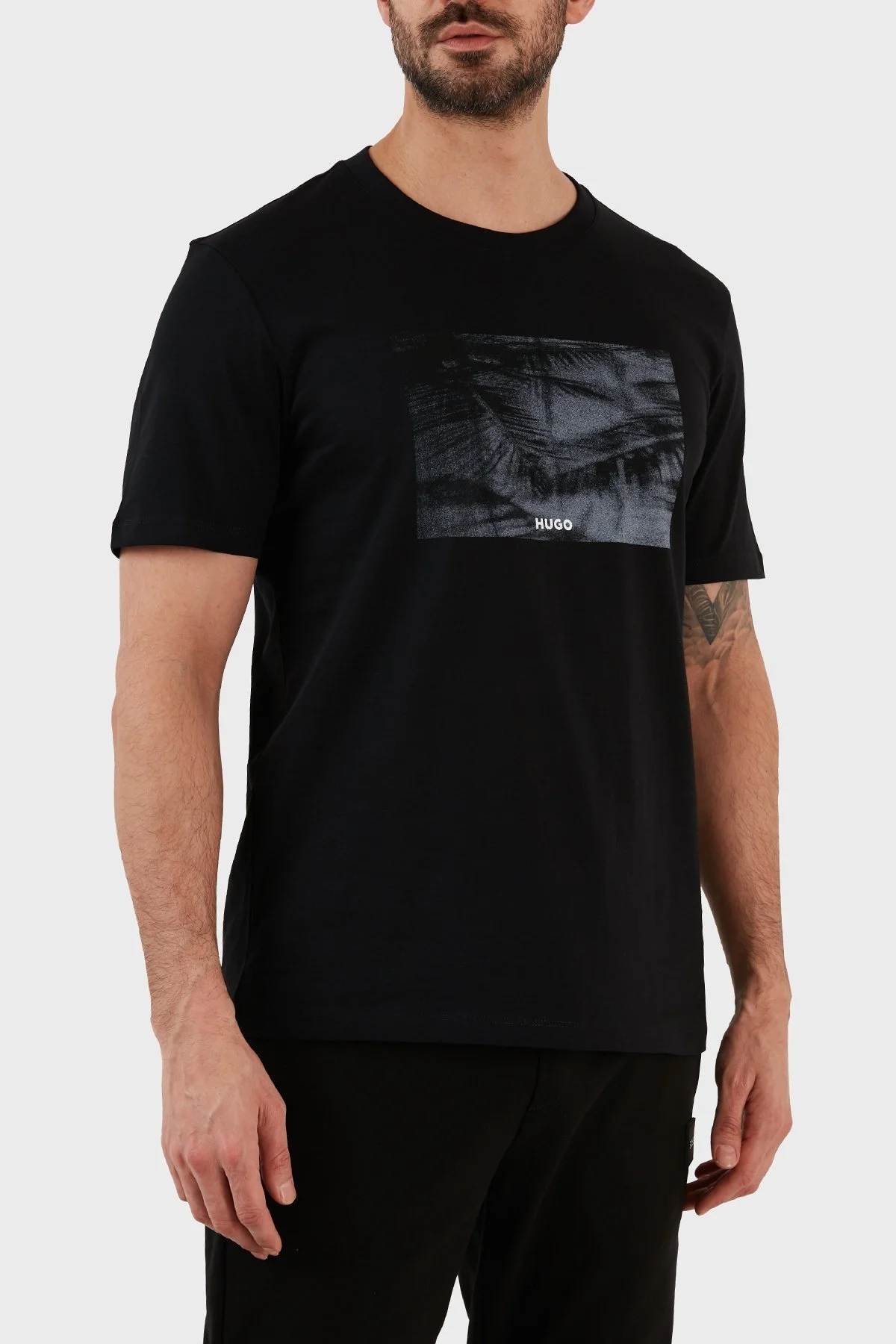 Hugo Pamuklu Regular Fit Bisiklet Yaka Erkek T Shirt 50488913 001 SİYAH - 2