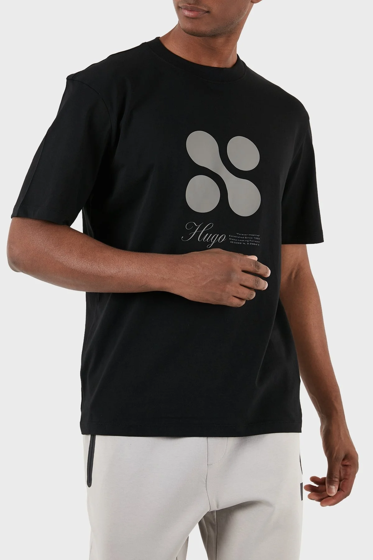 Hugo Pamuklu Regular Fit Bisiklet Yaka Erkek T Shirt 50504926 001 SİYAH - 5