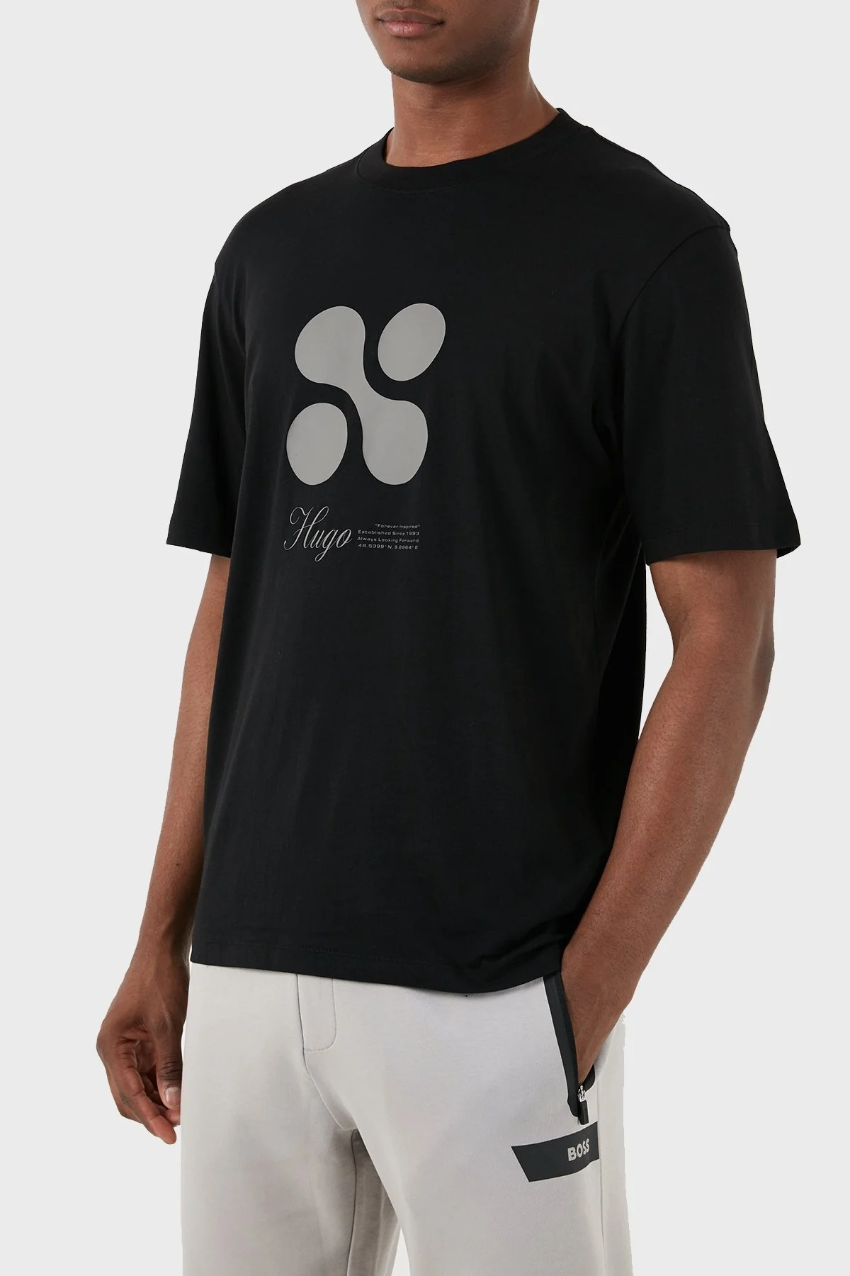Hugo Pamuklu Regular Fit Bisiklet Yaka Erkek T Shirt 50504926 001 SİYAH - 7