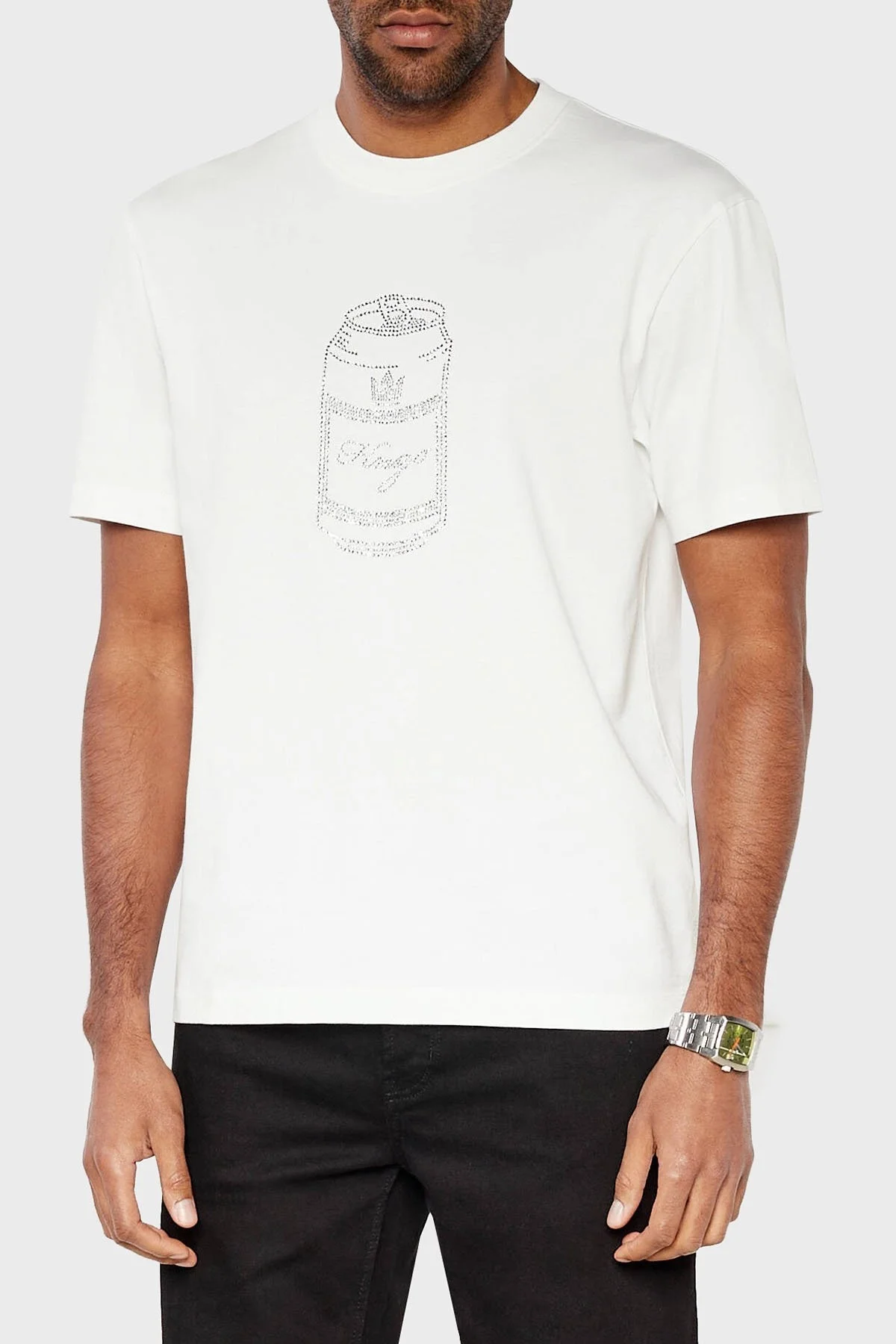 Hugo Pamuklu Regular Fit Bisiklet Yaka Erkek T Shirt 50513832 100 BEYAZ - 1