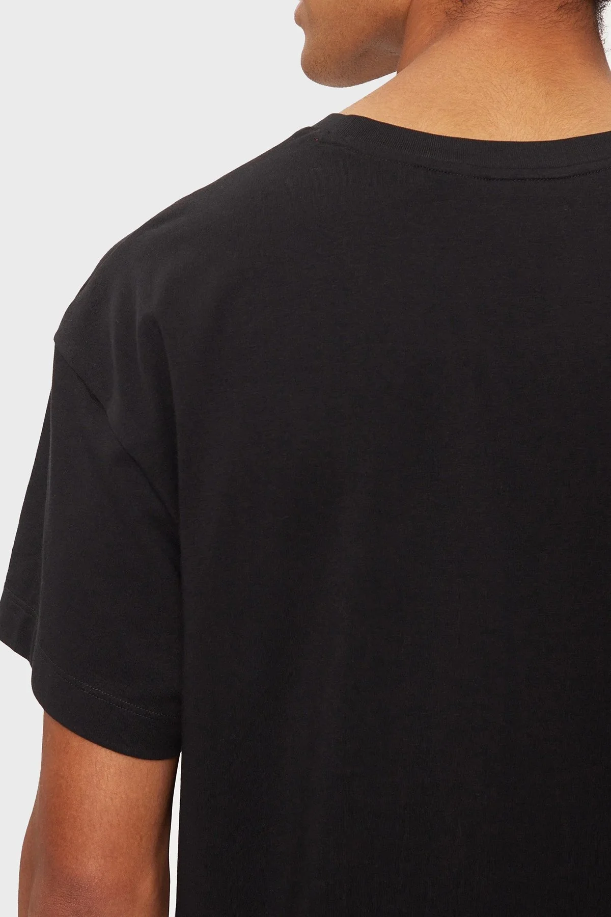 Hugo Pamuklu Regular Fit Bisiklet Yaka Logolu Erkek T Shirt 50525236 001 SİYAH - 5